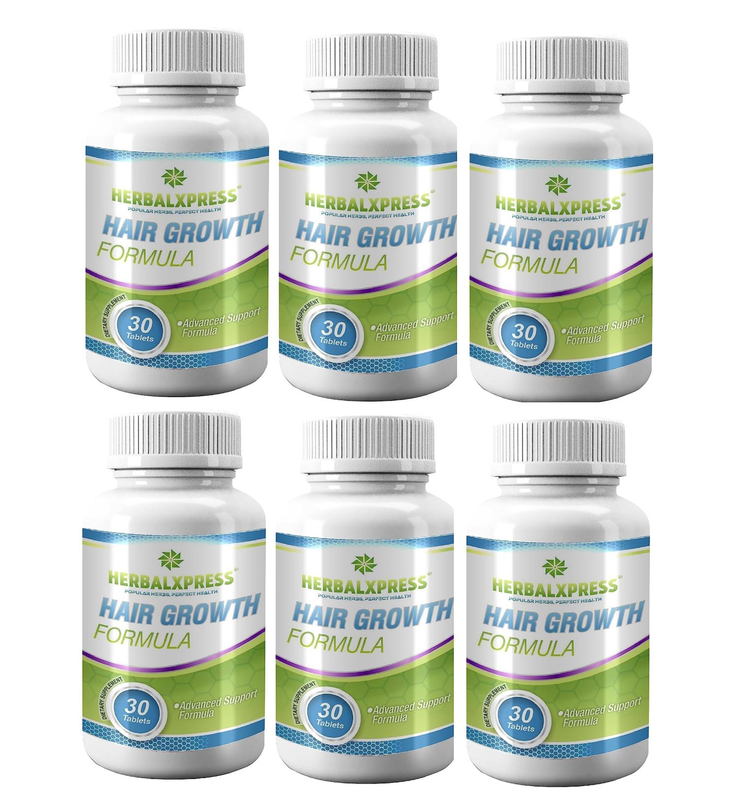 Herbalxpress Hair Growth Formula - Thicker Fuller Hair for Men & Women | 6 Tubs - International Shipping Available - Buy Online on GoSupps.com