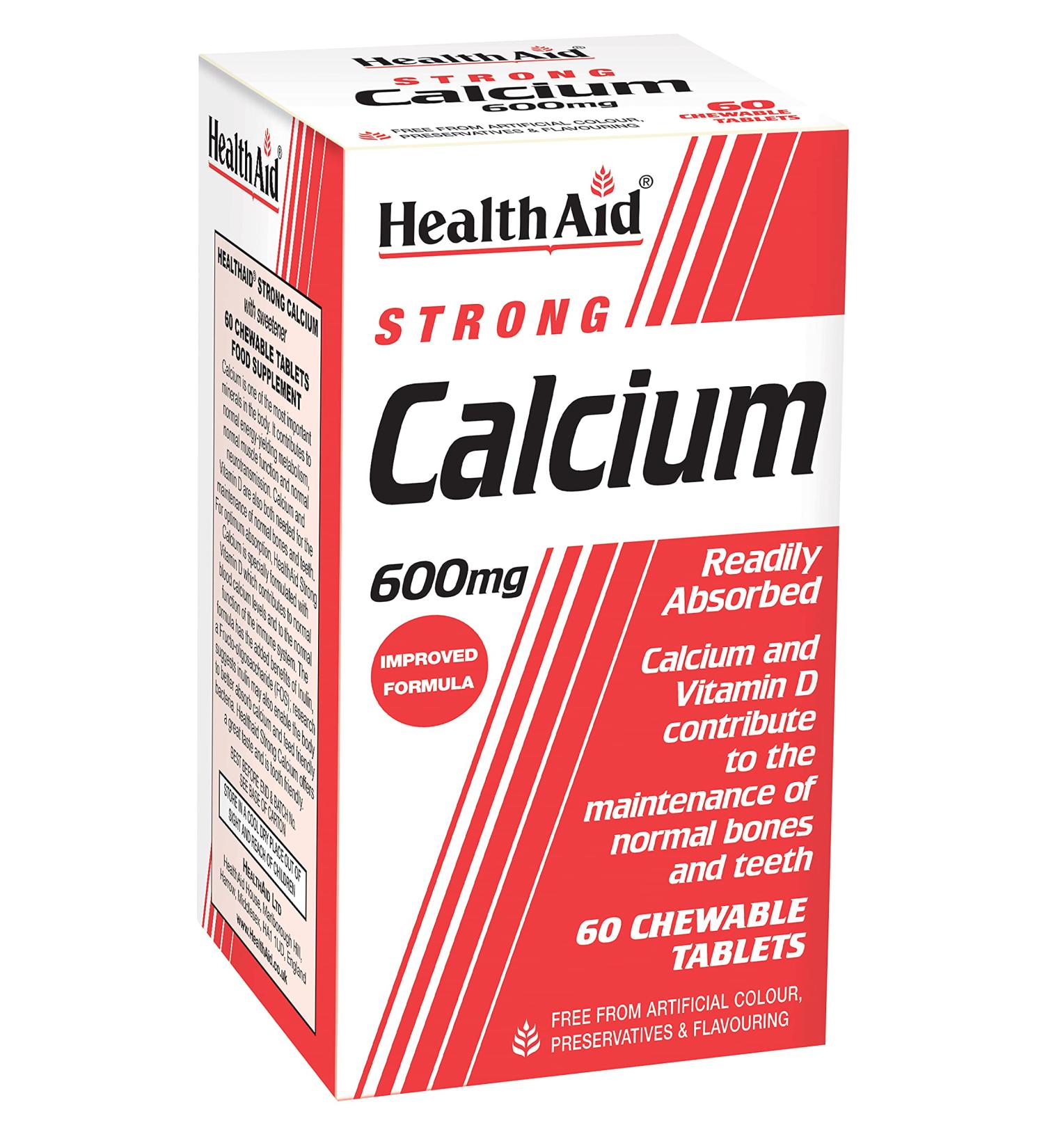 HealthAid Calcium 600mg - Chewable - 60 Tablets