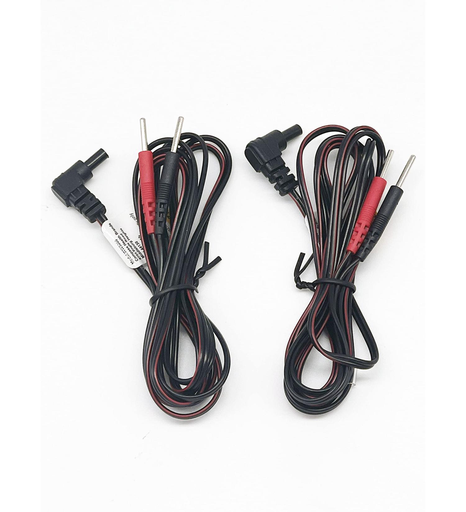 MSS OTC Premium Black 60 Inch Lead Wires for TENS & EMS Units - Set of 2 with Standard Female Plug - International Shipping Available - Buy Online on GoSupps.com