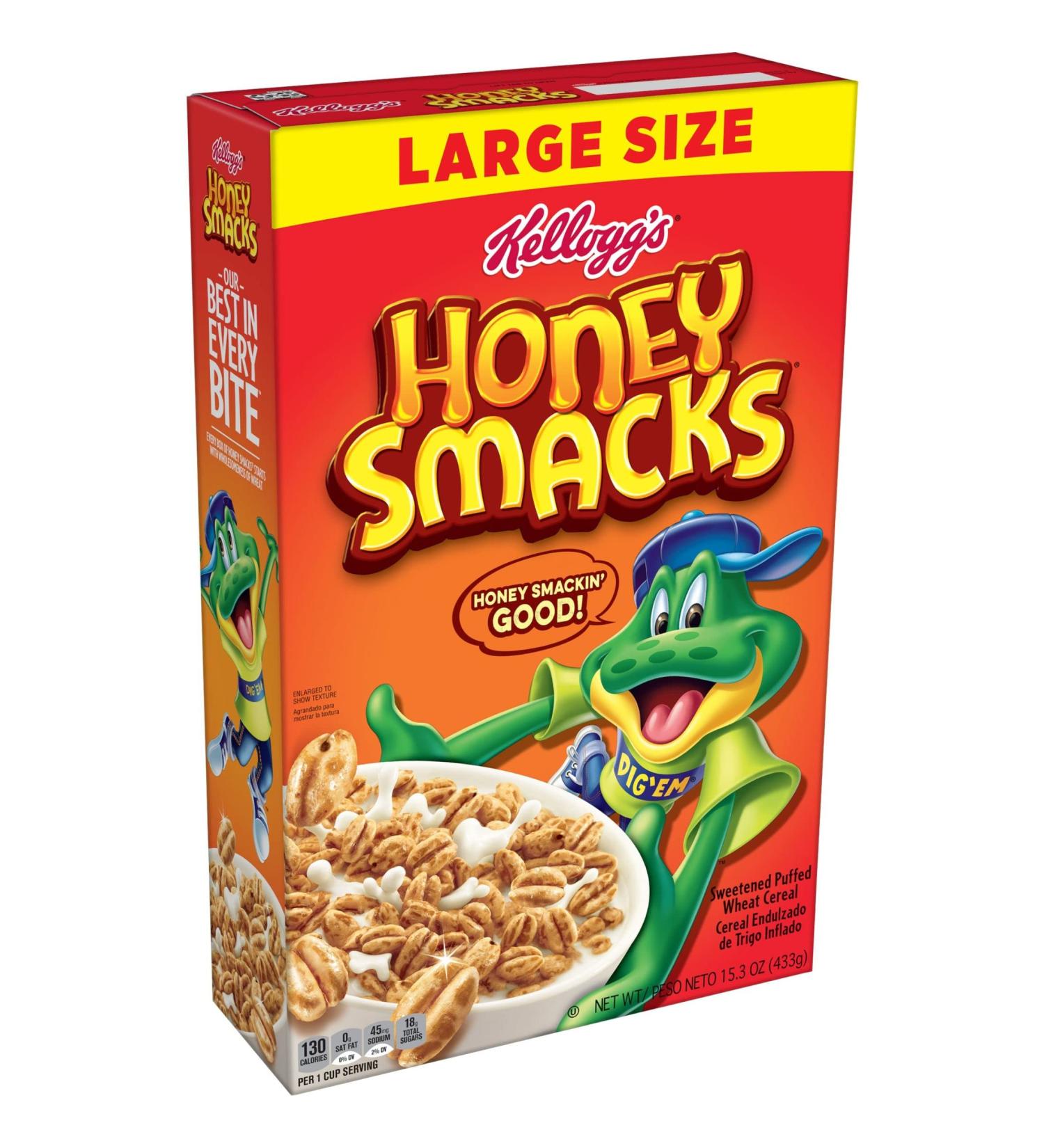 Kellogg's Honey Smacks Cereal 15.3oz Box - Whole Grain Kids Snacks - Large Size Original - Buy Online on GoSupps.com