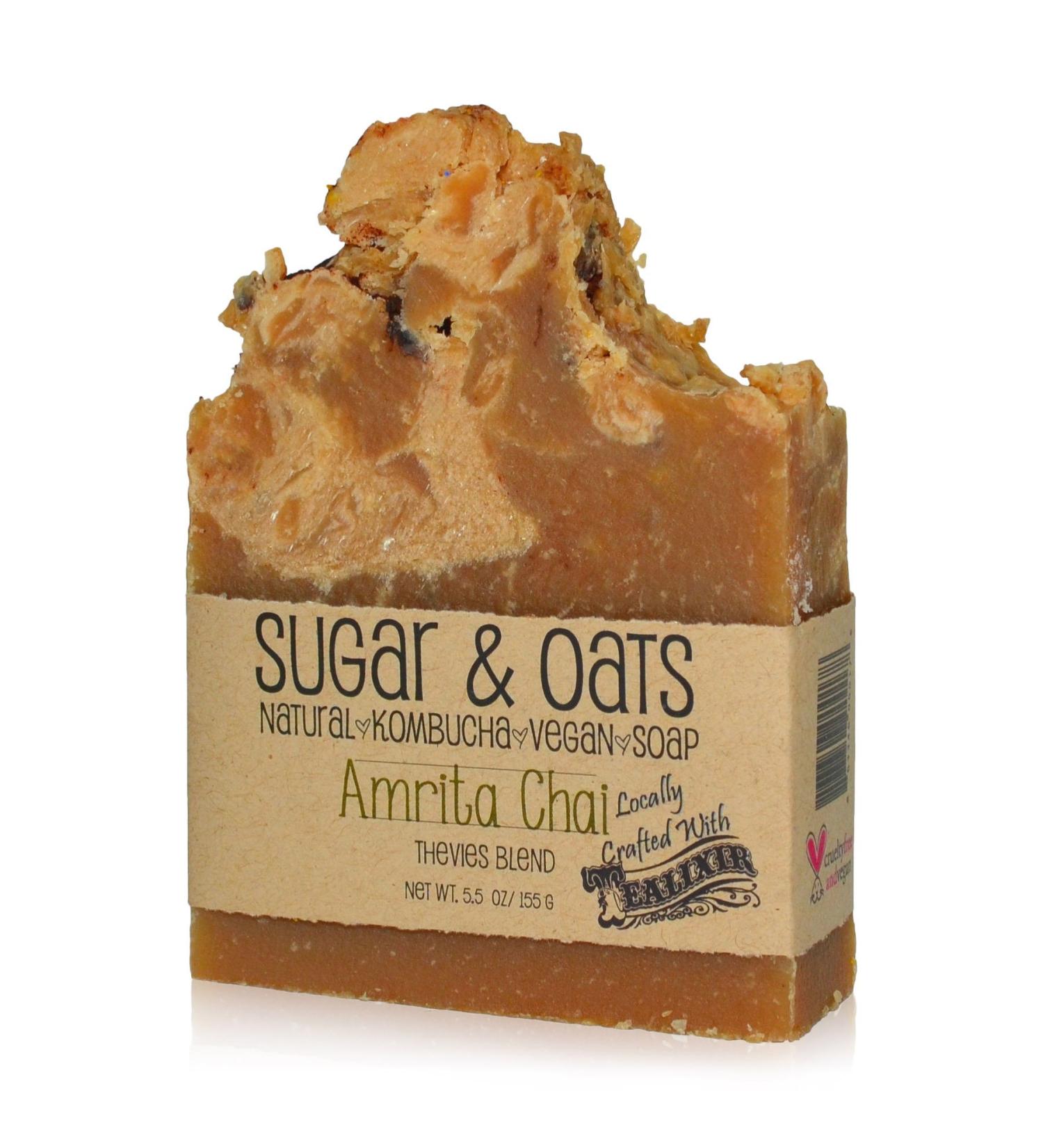 Kombucha Soap - Vegan Chai Face & Body Cleanser with Cinnamon Clove & Orange Oils | Natural Chemical-Free Cruelty-Free Aromatherapy for All Ages - Buy Online on GoSupps.com