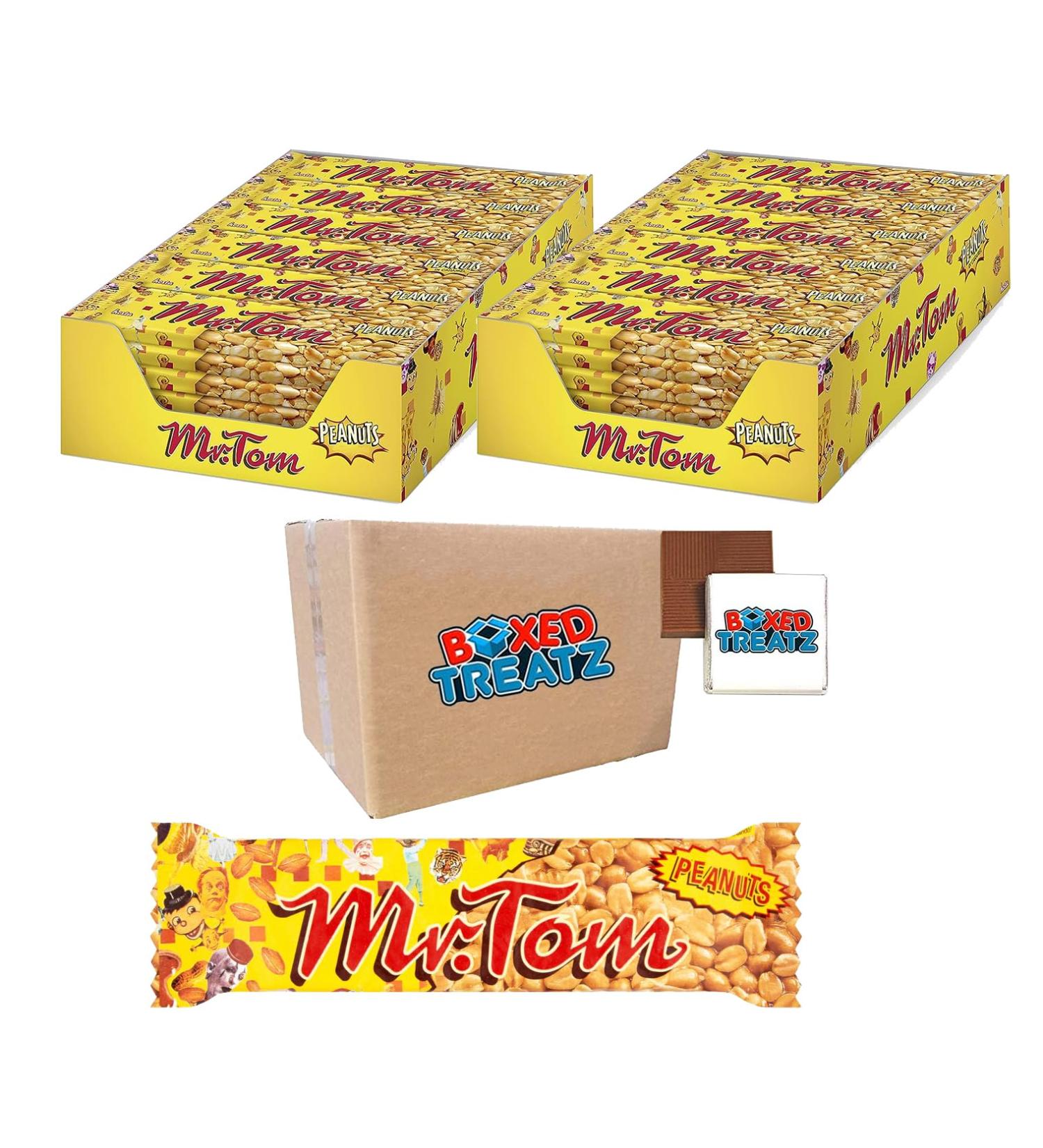 Mr Tom Peanut Bar 72 X 40g - Surprisingly Light Crisp & Easy To Eat Boxed Treatz - Buy Online on GoSupps.com