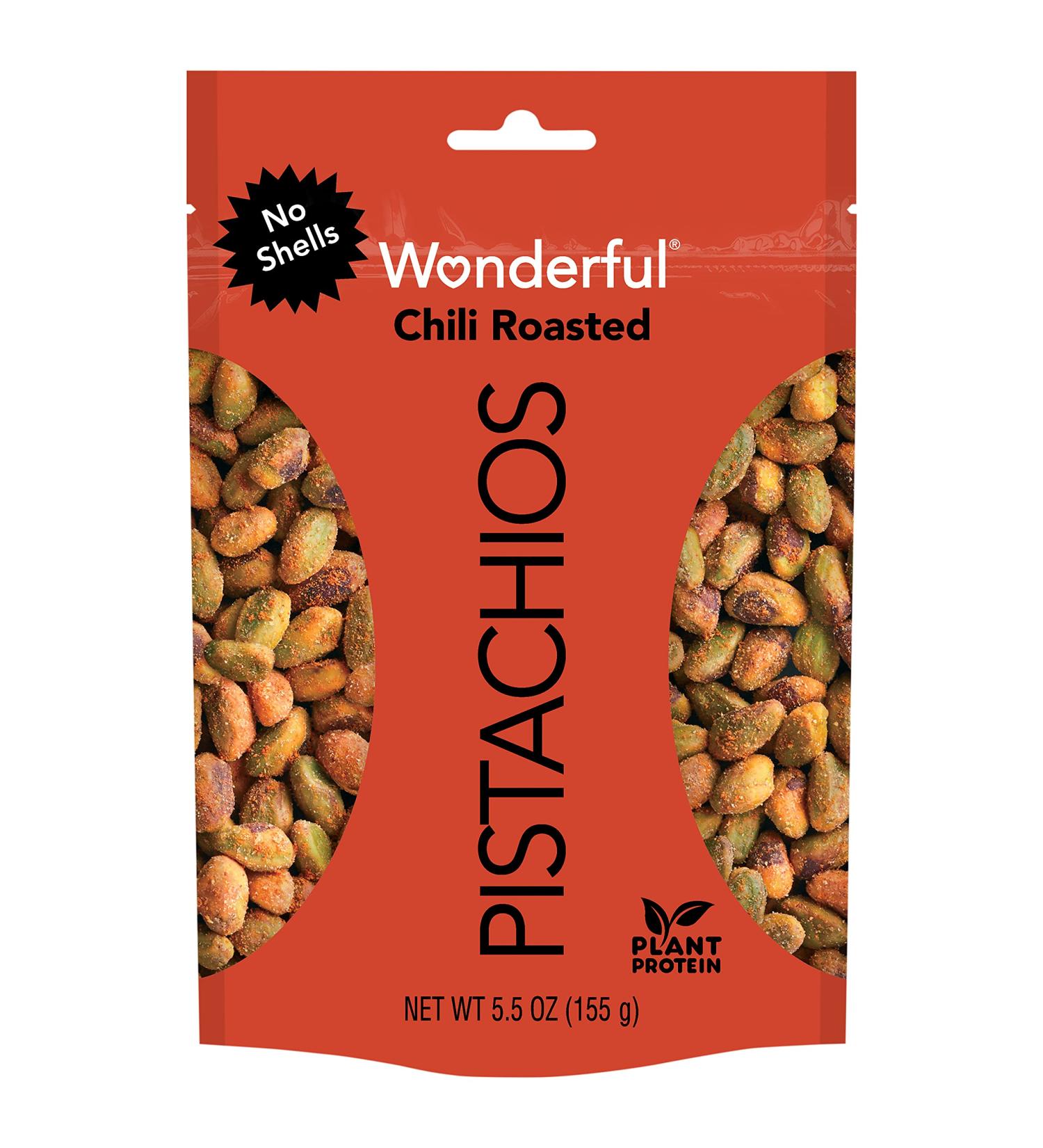 Wonderful Pistachios No Shells Chili Roasted 5.5oz | Healthy Snack  Resealable Pouch - Buy Online on GoSupps.com