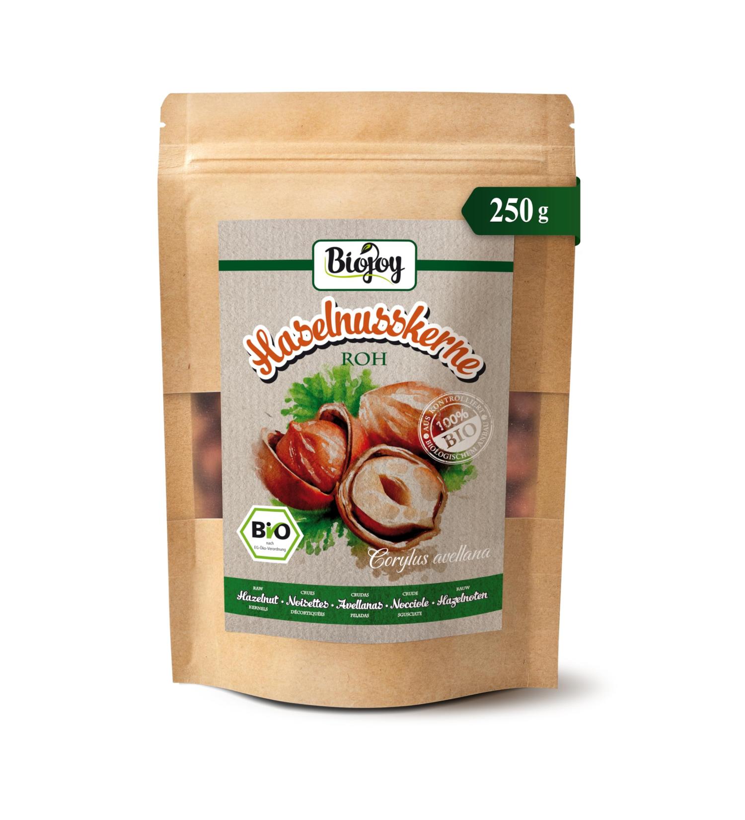 Biojoy BIO Hazelnuts raw and unsalted 250 g - Buy Online on GoSupps.com