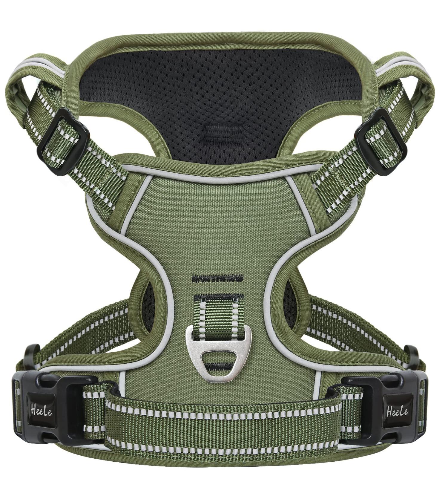 Buy Heele Adjustable Dog Harness & Crockery for Puppies | Breathable Reflective Designs in Army Green - Perfect for Small & Medium Dogs - International Shipping Available - Buy Online on GoSupps.com