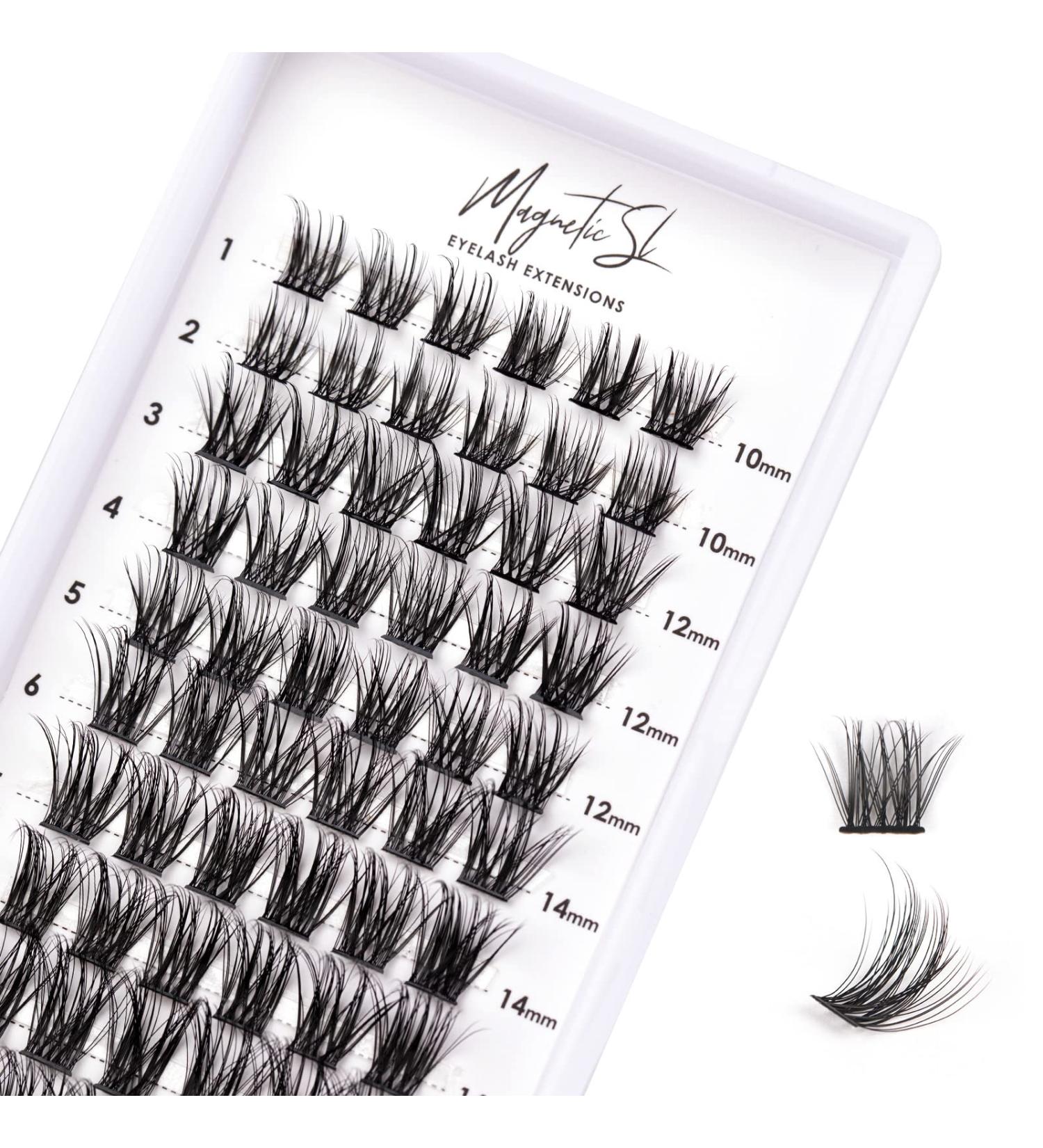 72PCS 3D False Eyelashes Natural Look D Curl Reusable Cluster Lashes - DIY Eyelash Extensions Mix 10-16MM | DM06 Volume - Buy Online on GoSupps.com