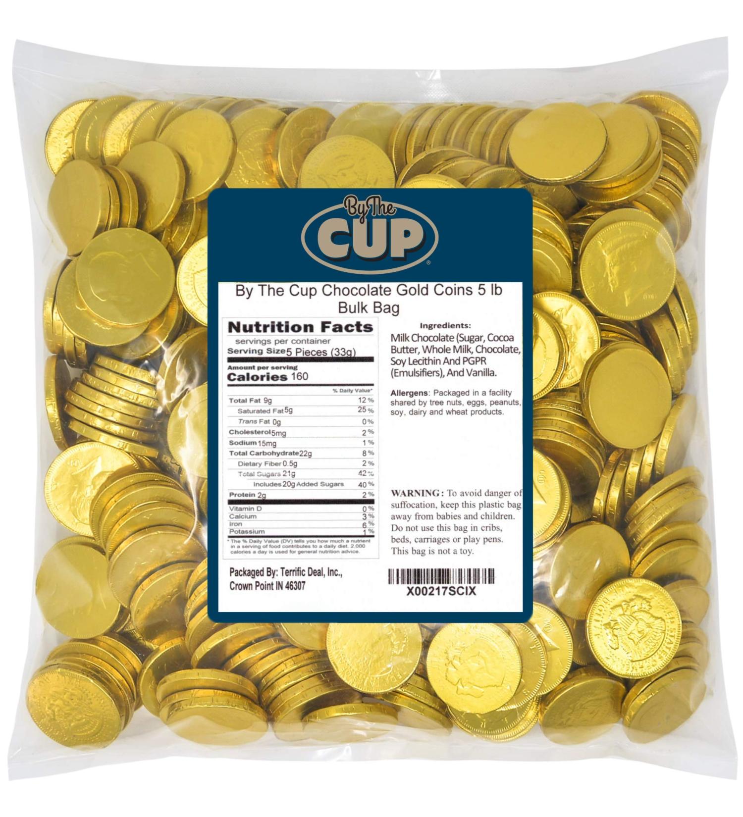 By The Cup Chocolate Gold Coins - 5 lb Bulk Bag | Premium Quality Treats - Buy Online on GoSupps.com