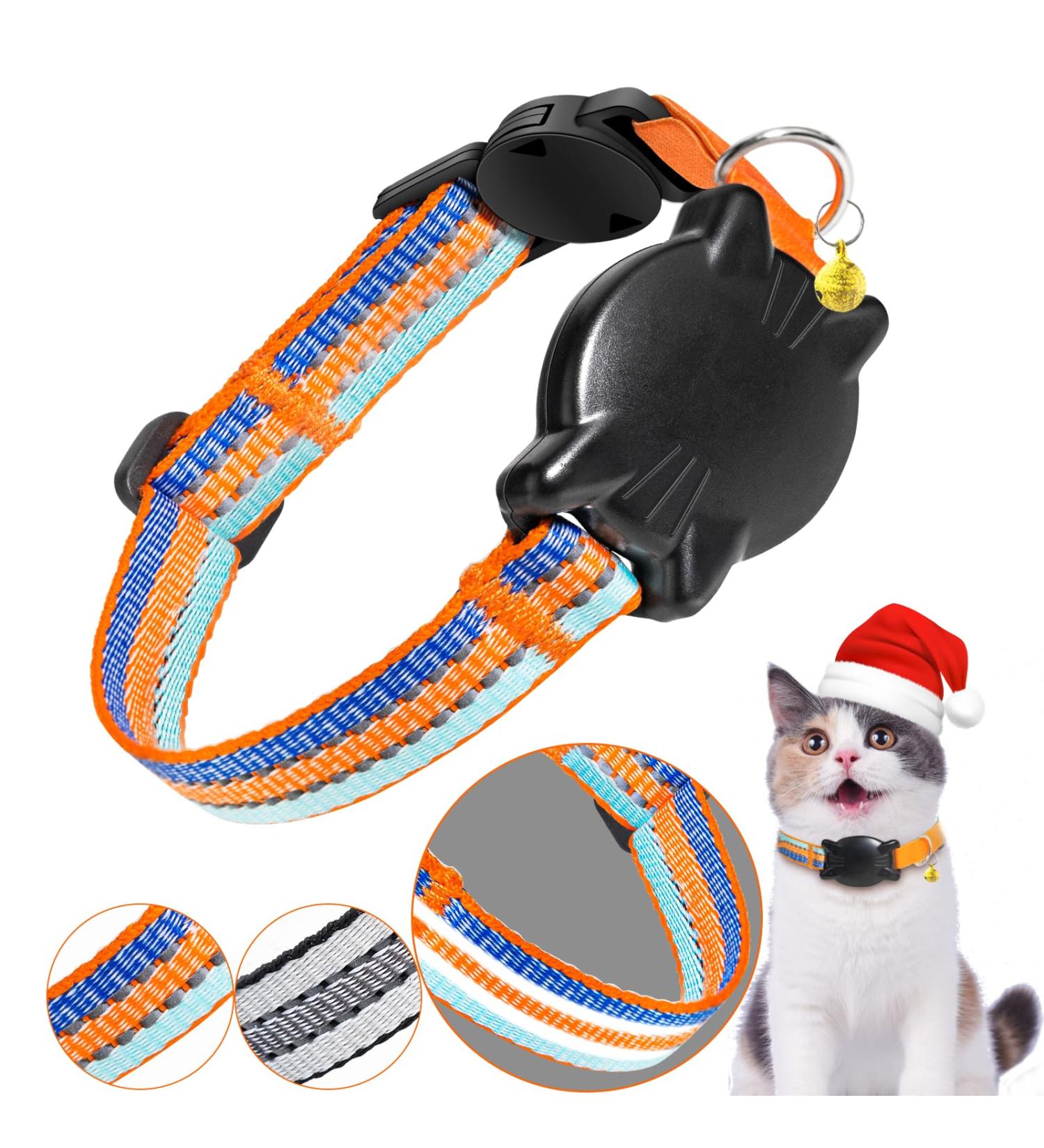 Waterproof Reflective Airtag Cat Collar | XS (18-23cm) - Safety Clasp Perfect for Kittens & Small Dogs - Buy Online on GoSupps.com