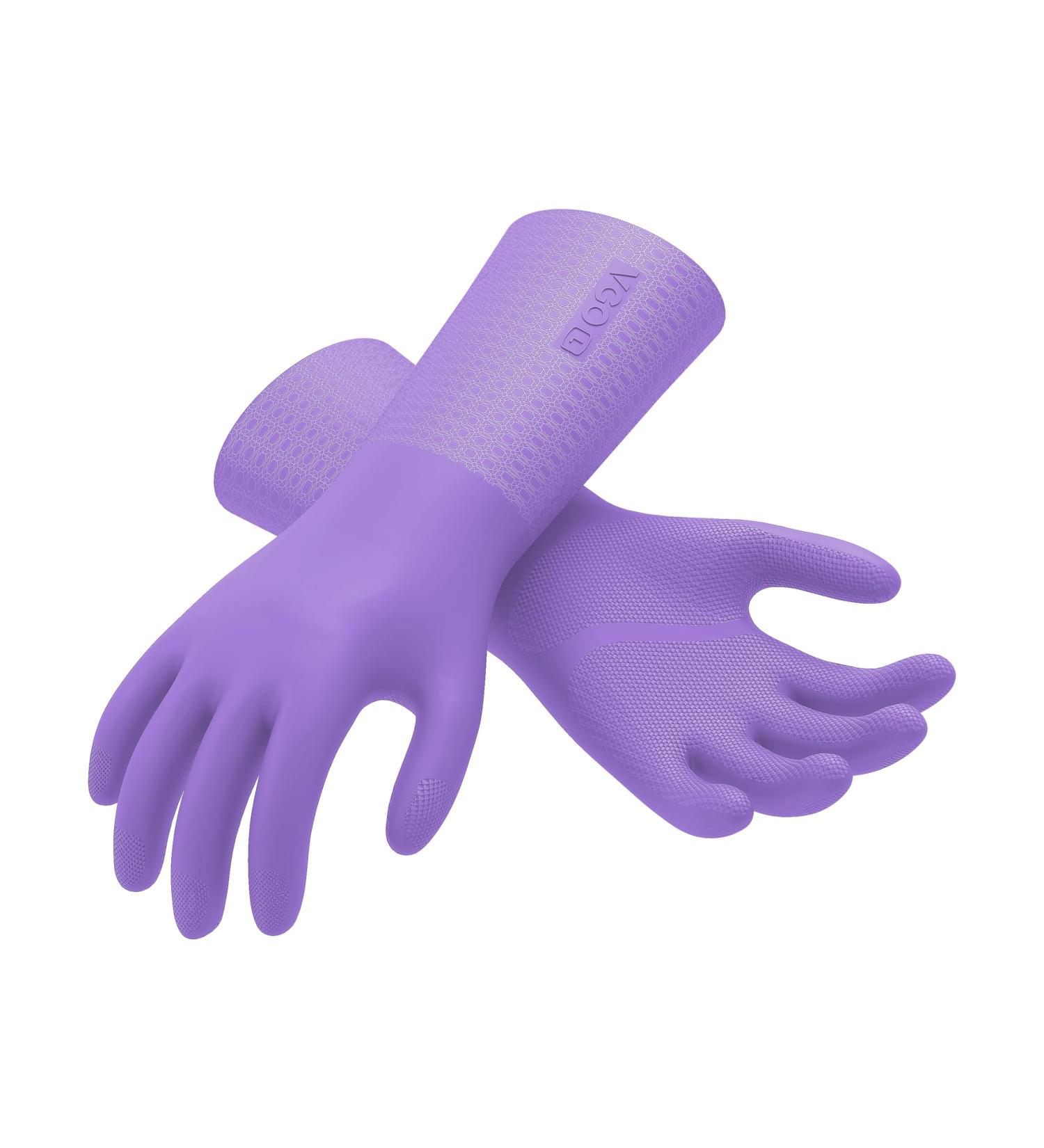 VGO Purple Household Gloves - Latex-Free Super-Thick Slipproof Cleaning & Food Prep Gloves for Kitchen Bathroom & Garden (TP117 S 1 Pack) - Buy Online on GoSupps.com
