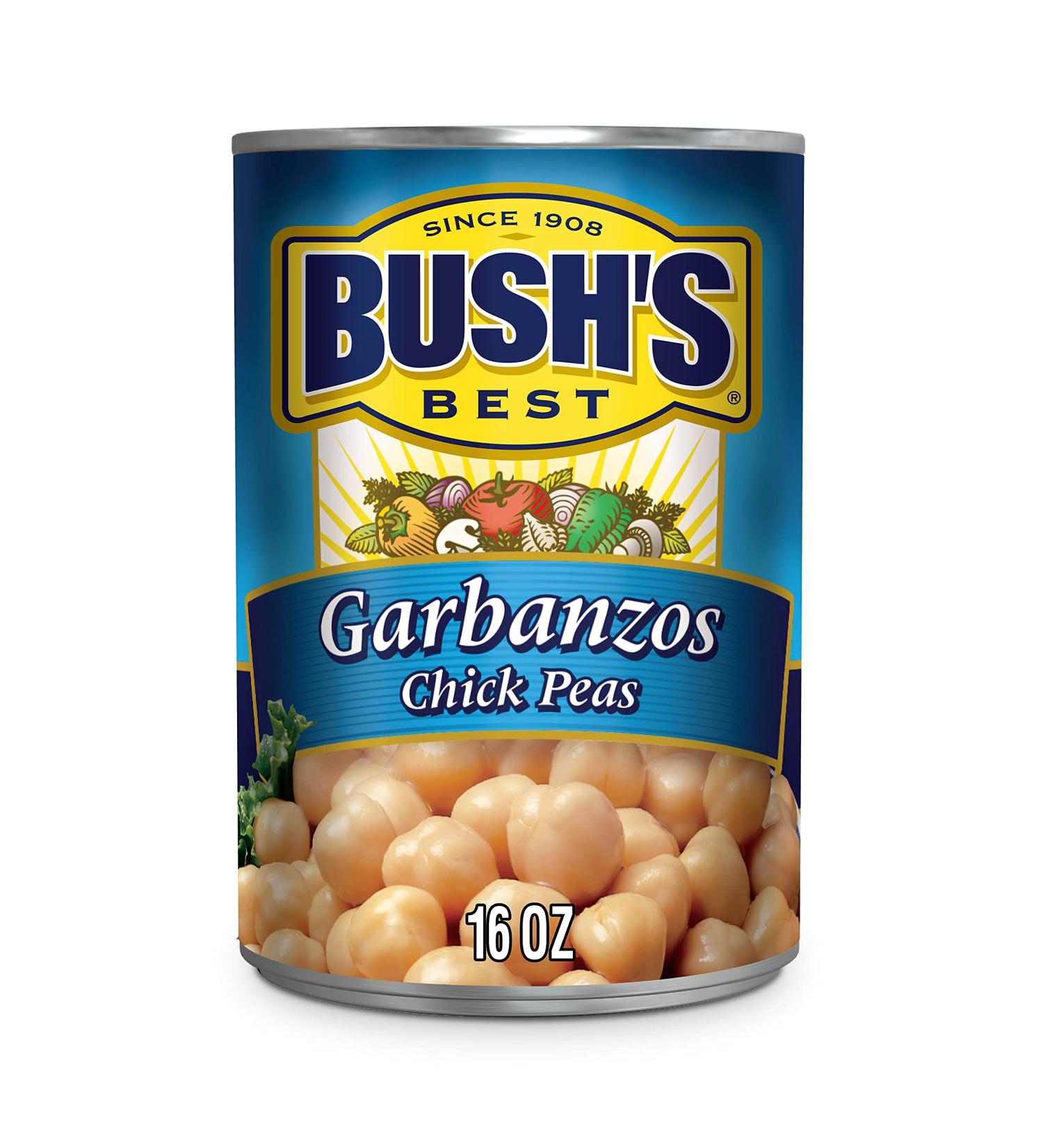 Bush's Best Garbanzo Beans (Chickpeas) 16 oz. - Premium Quality Legumes - Buy Online on GoSupps.com