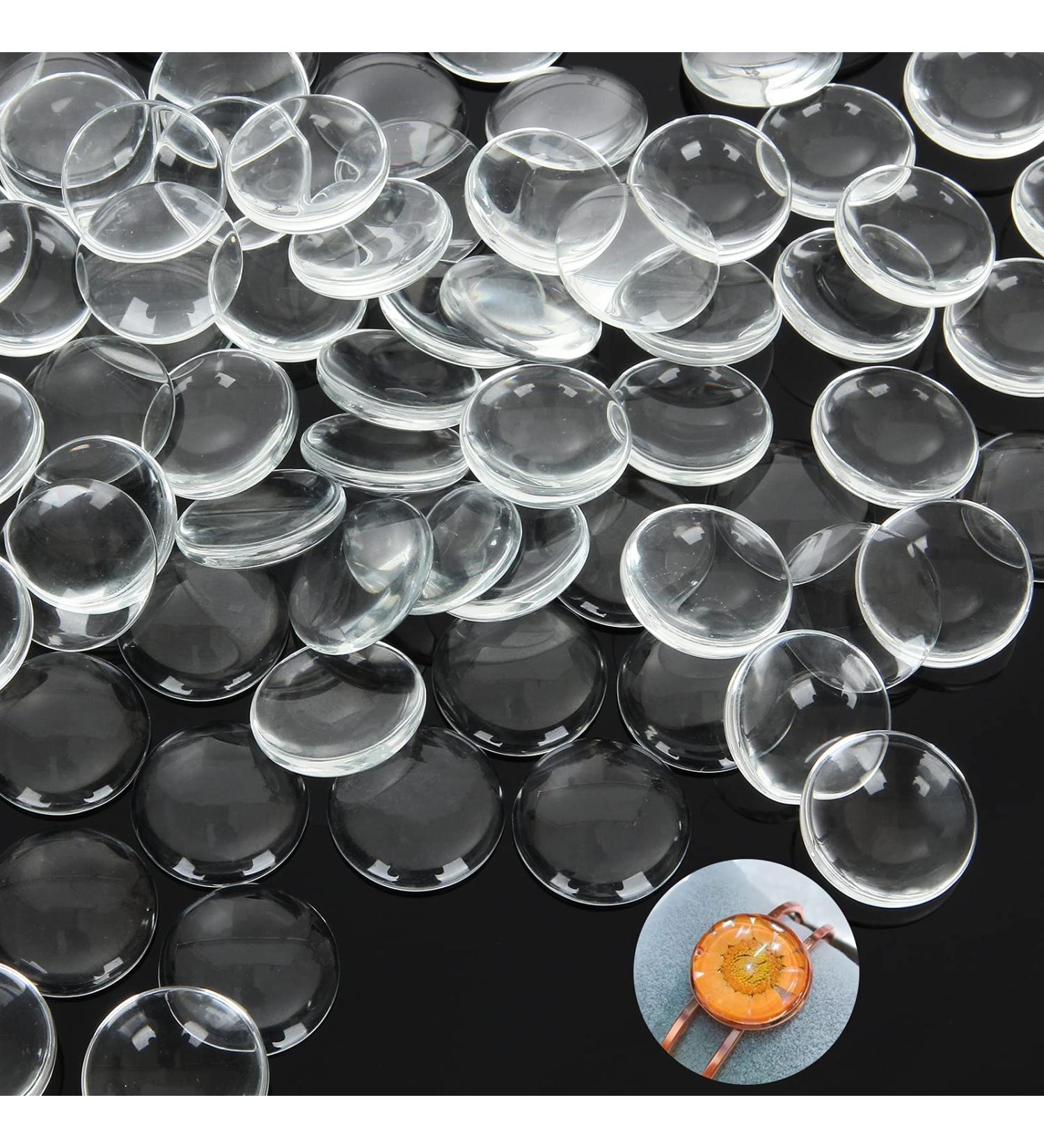 200 PCS 1 inch Transparent Glass Dome Cabochons - Crystal Clear Round Cabochons for Jewelry Making - Buy Online on GoSupps.com