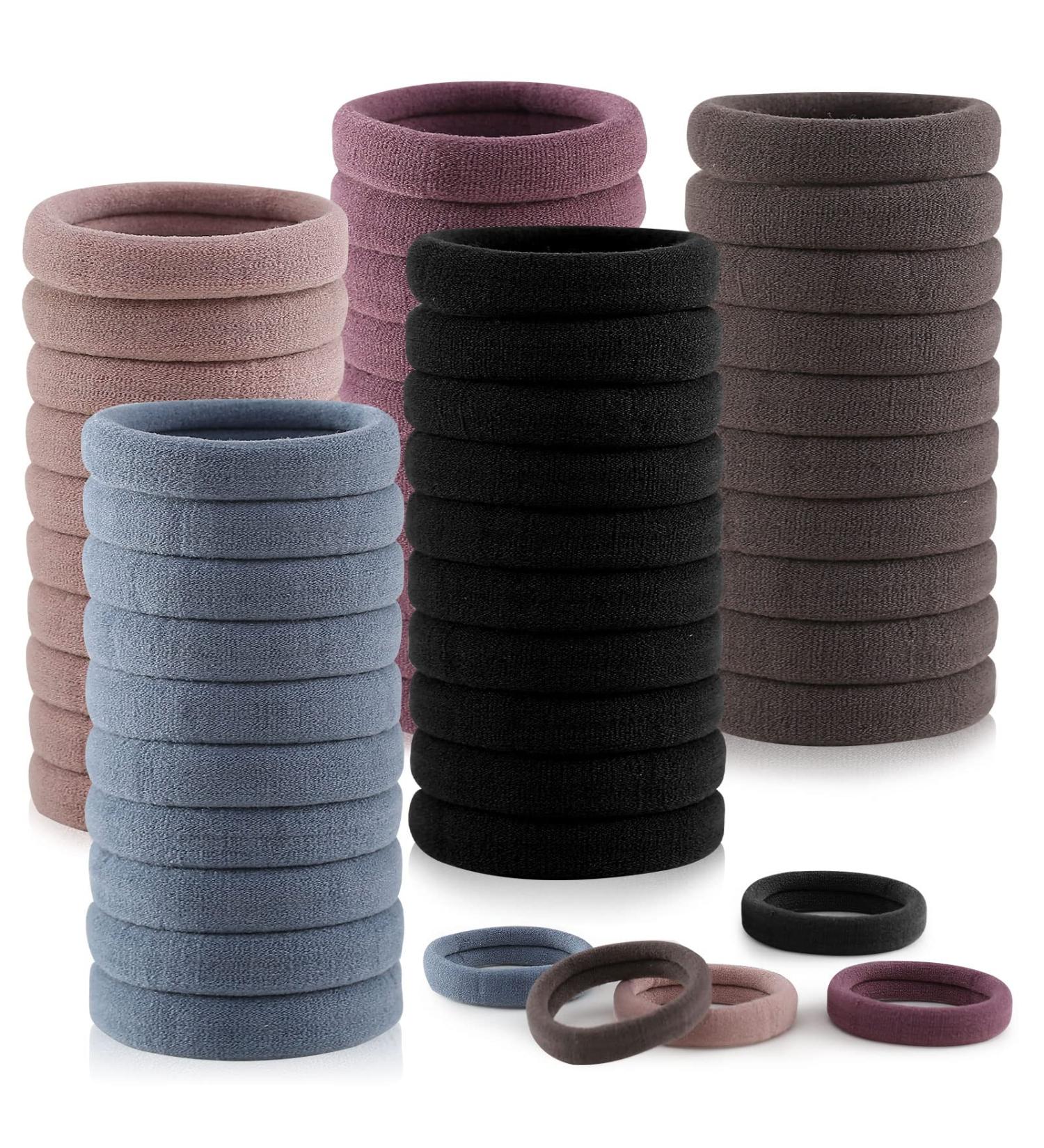 100 Pieces Thick Seamless Brown Hair Ties | No Damage Ponytail Holders & Hair Accessories for Thick Hair - Buy Online on GoSupps.com