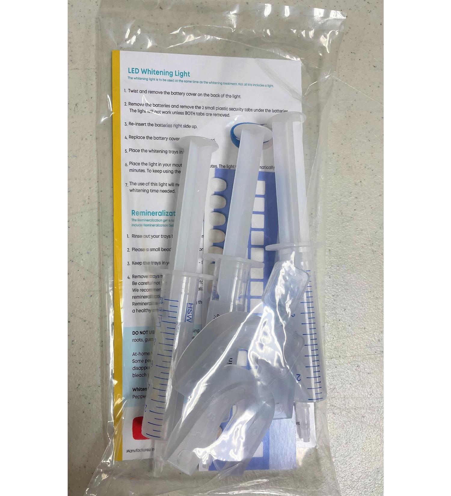 White Teeth Global 3-10cc 44% Syringes Optimized Strongest Professional Strength Carbamide Peroxide Teeth Whitening (Includes 2 Mouth Trays and 1 Shade Guide)