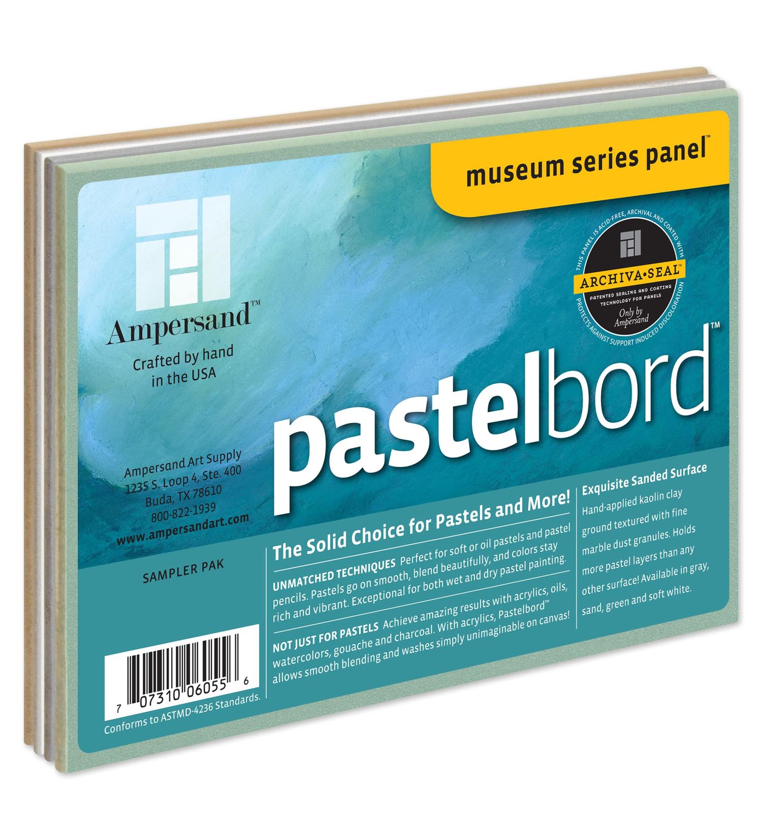 Ampersand Pastelbord 5x7 Museum Series, 4 Pack - Assorted Colors, 1/8 Flat Profile - Buy Online on GoSupps.com