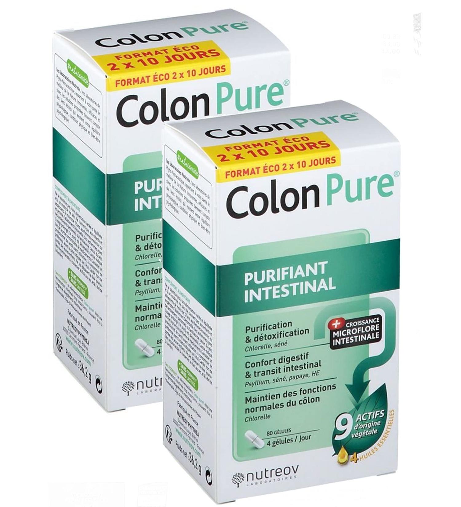 Nutreov Colon Pure Intestinal Purifying Capsules - Pack of 2 Boxes of 80 Capsules - Buy Online on GoSupps.com