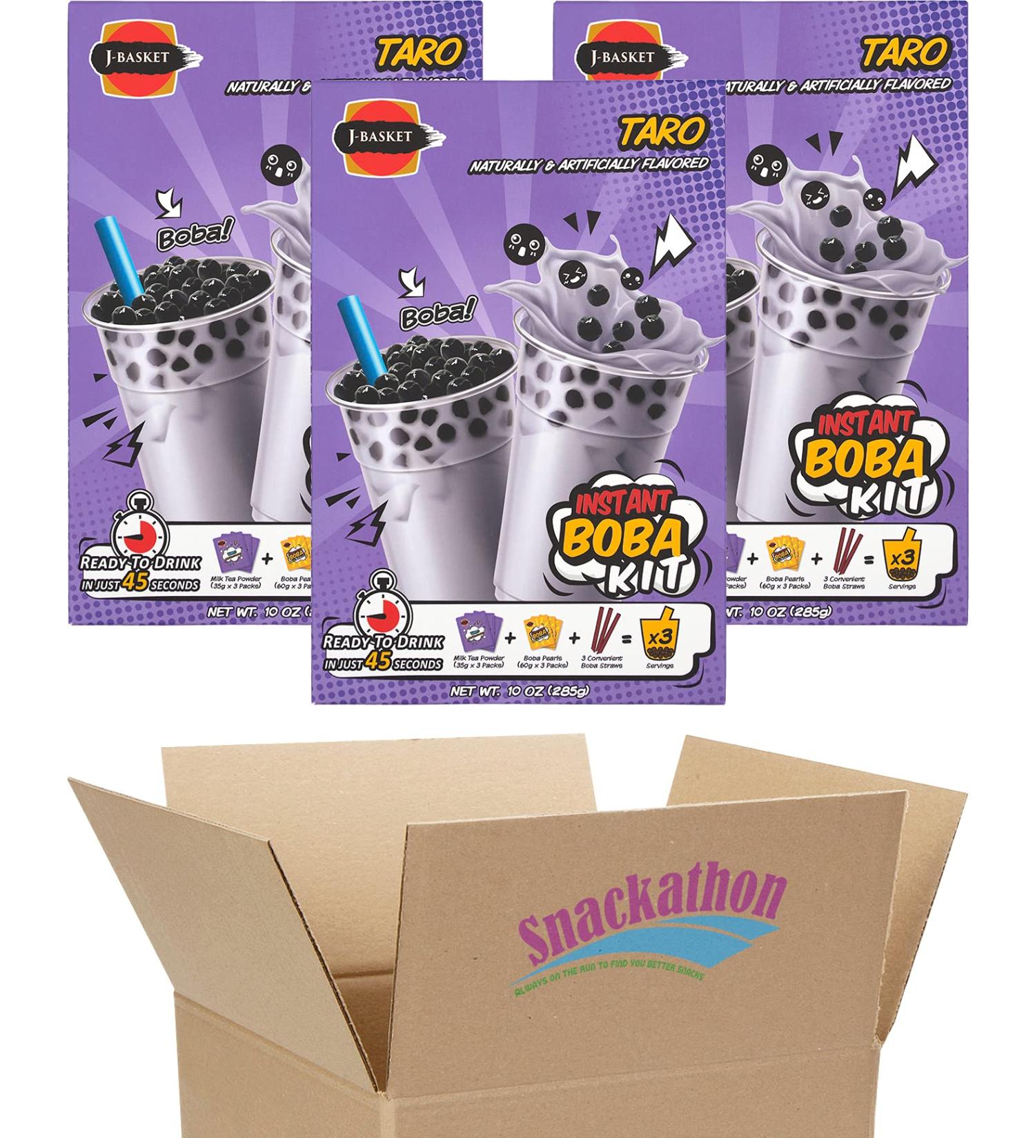 Authentic Taro Boba Bubble Tea Kit with Tapioca Straws - 9 Servings - Buy Online on GoSupps.com