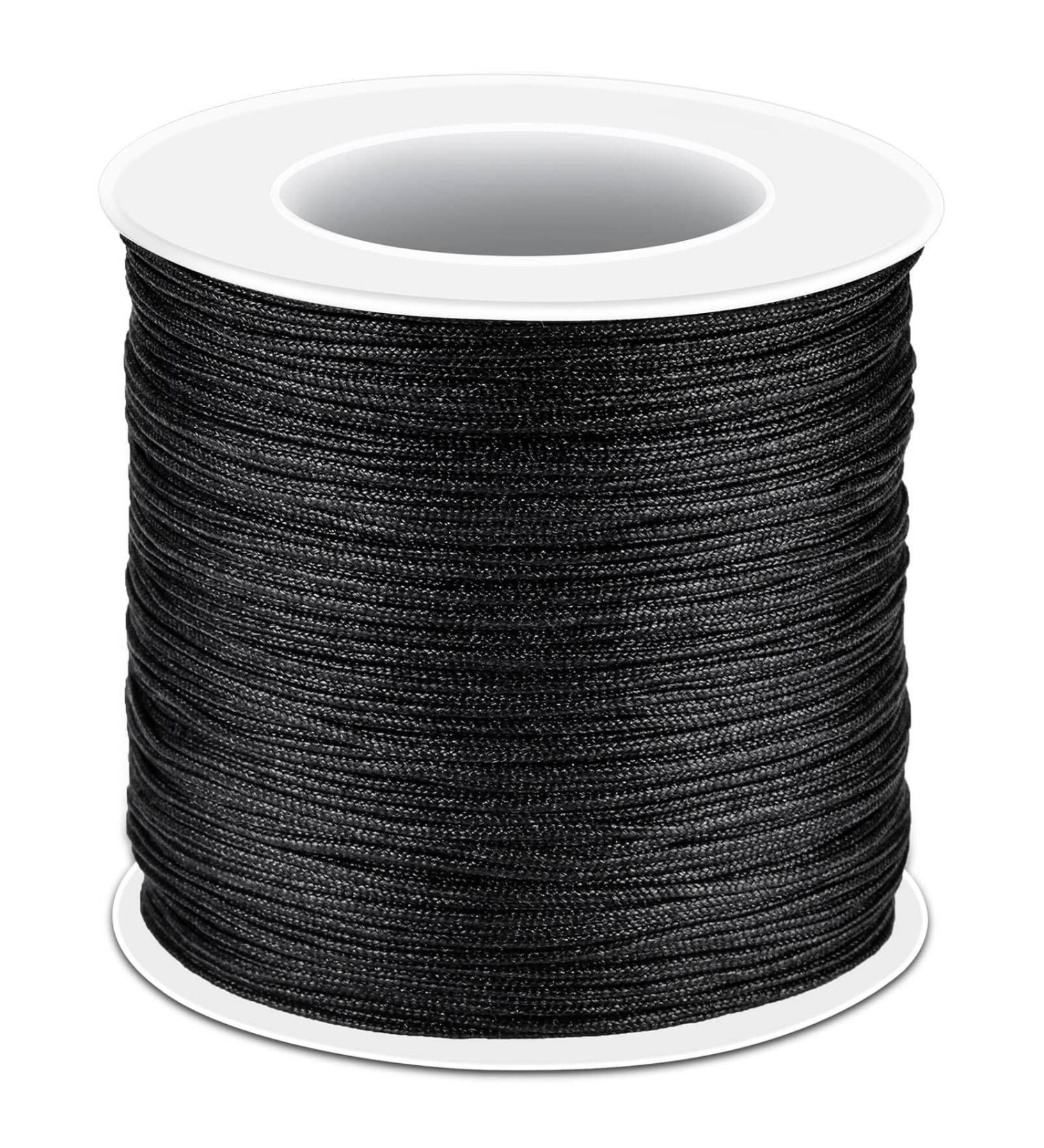 0.8mm Black Nylon Thread for Bracelets, Necklaces, Macrame Craft - Anezus Chinese Knotting Cord for Jewelry Making and DIY Projects - Buy Online on GoSupps.com