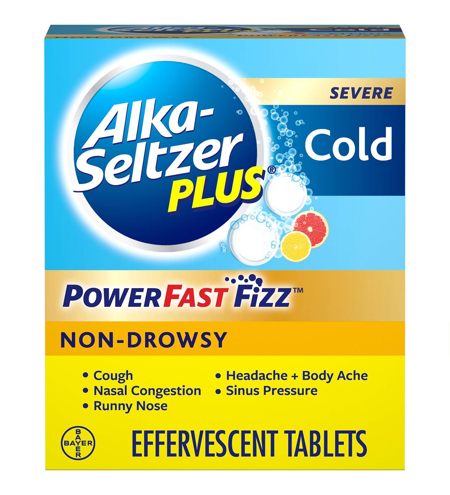 ALKA-SELTZER PLUS Non-Drowsy Cold PowerFast Fizz Tablets - 20 Count Citrus - Buy Online on GoSupps.com