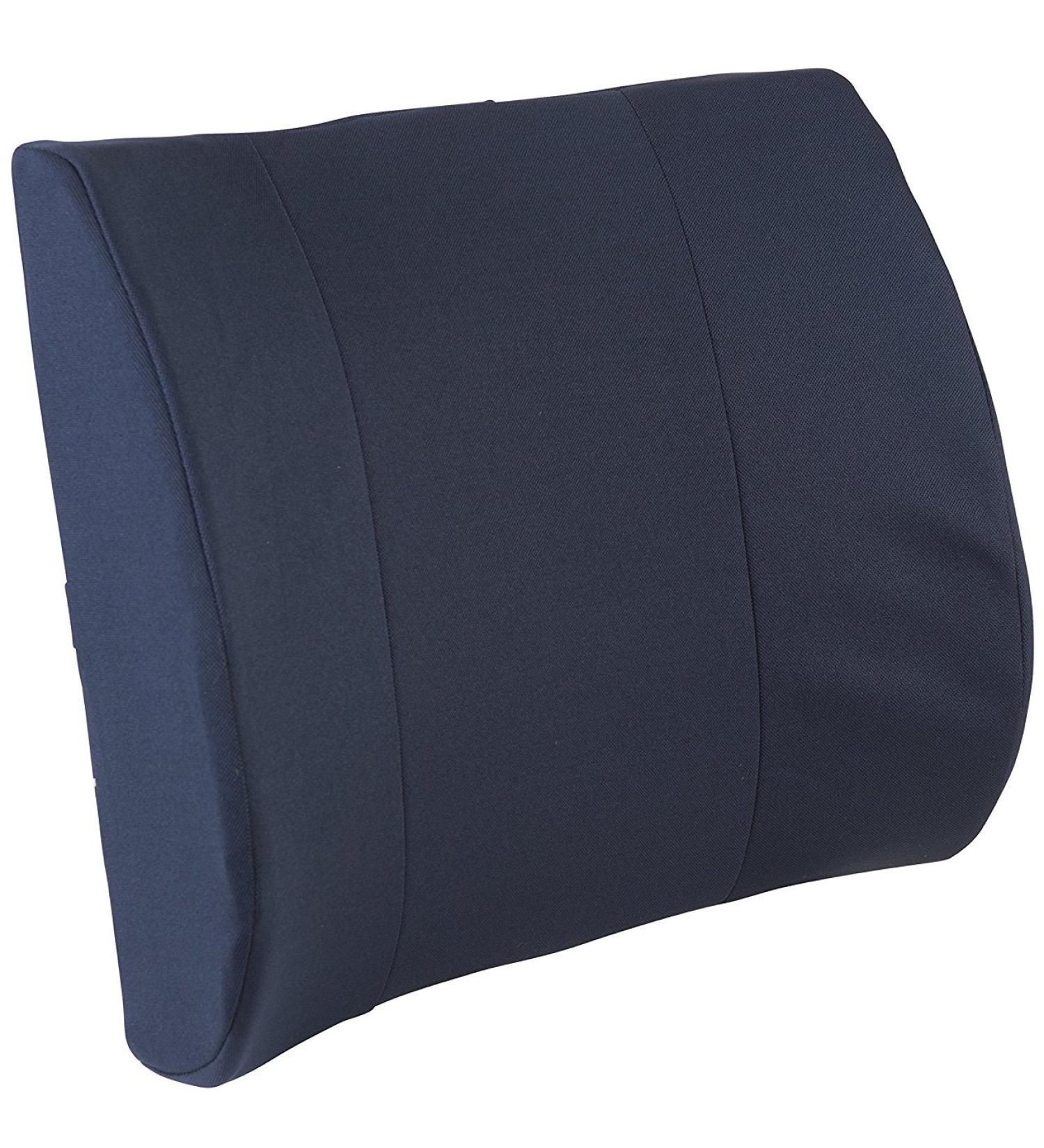 Therapist's Choice Lumbar Seat Back Cushion W/Elastic Seat Positioning Strap (Navy Blue)