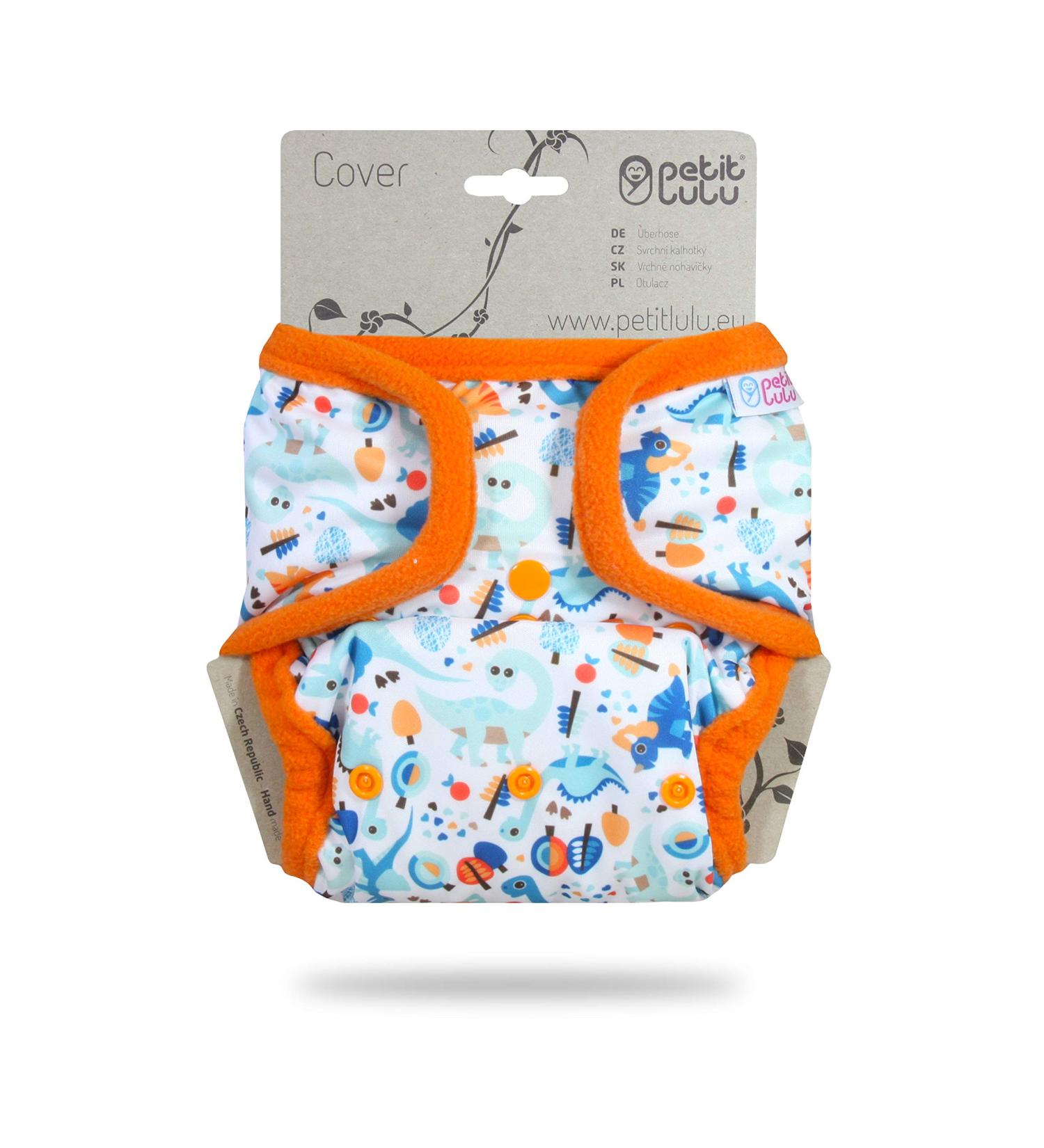 Petit Lulu Cloth Nappy Wrap | One Size (11-35.2 lbs) | Snaps | Washable Diaper Wrap | Made in Europe | Prehistoric Times Print - Buy Online on GoSupps.com