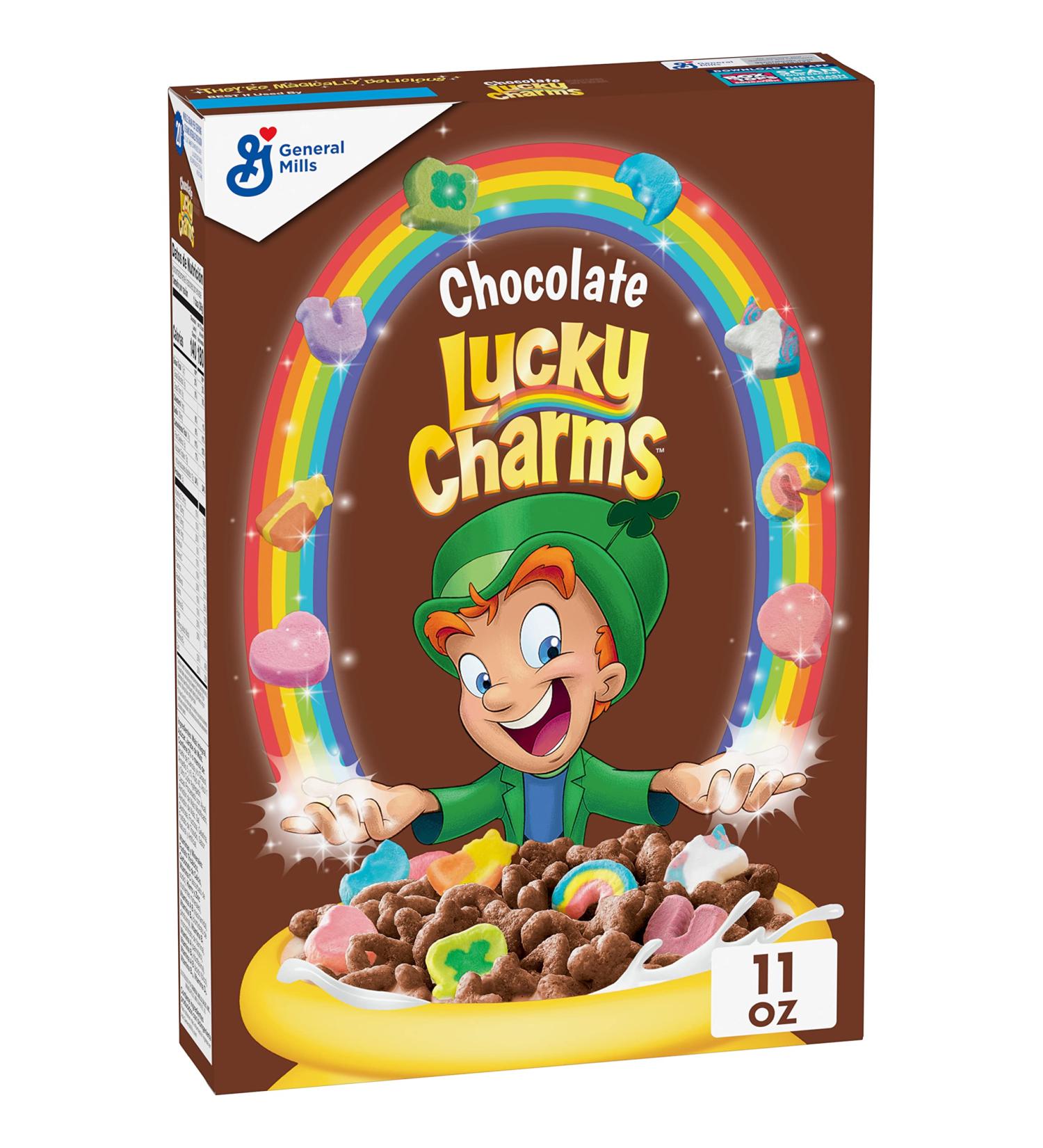Chocolate Lucky Charms Cereal with Marshmallows - 11oz | Delicious Breakfast Cereal - Buy Online on GoSupps.com