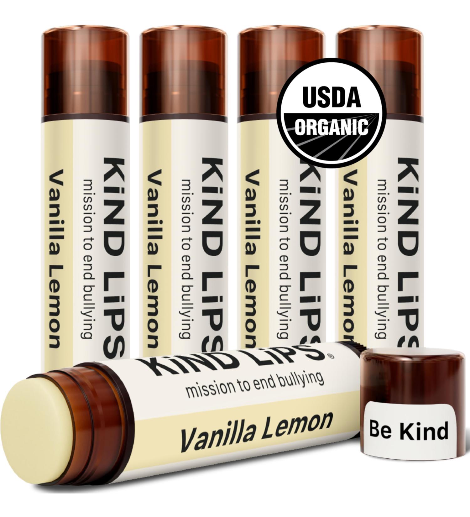 Kind Lips Vanilla Lemon Organic Lip Balm Natural Moisturizing Lip Care 5 Pack Vanilla Lemon 1 Count (Pack of 5) - Buy Online on GoSupps.com