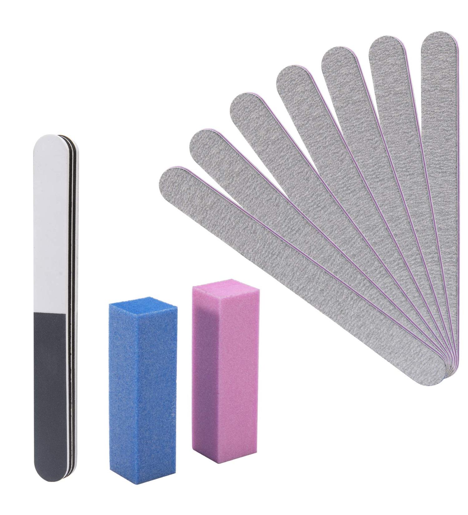 CGBE Nail Files and Buffer Manicure Tools Kit - 10Pcs Rectangular Nail Buffer Block and 100/180 Grit Nail File for Nail Care - White - Buy Online on GoSupps.com