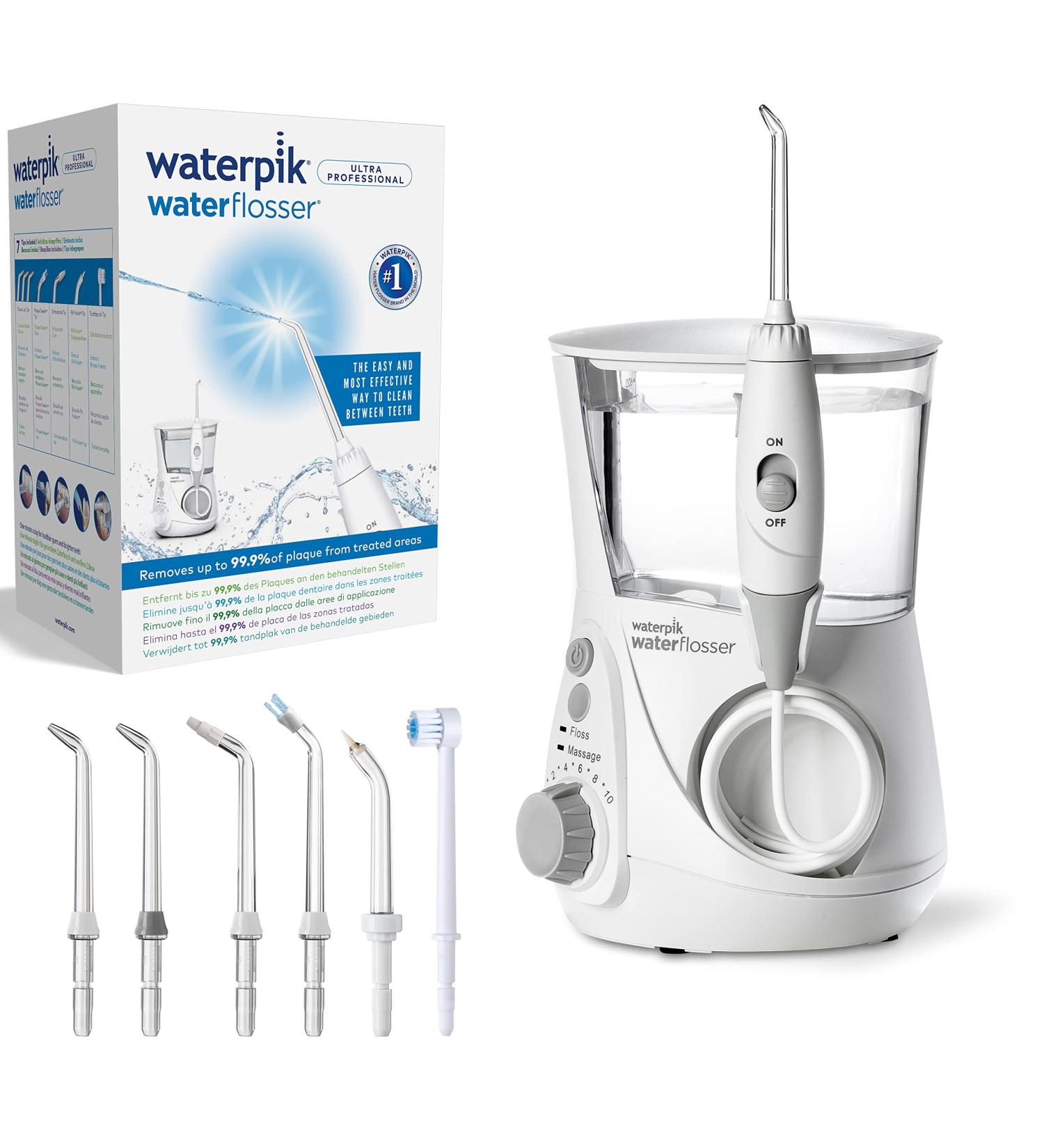 Waterpik Ultra Professional Water Flosser WP-660EU - 7 Attachments Adjustable Pressure Integrated Timer - Ideal for Oral Care - Buy Online on GoSupps.com