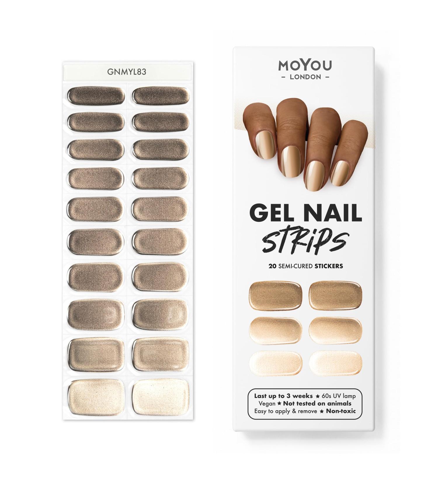 MOYOU LONDON Semi-Cured UV Gel Strips - 20 Luxurious Foils for Salon Quality Nails - Perfect for International Shipping - Buy Online on GoSupps.com