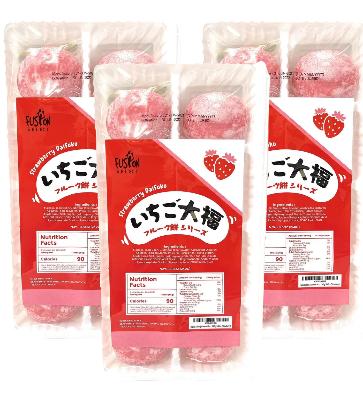Fusion Select Japanese Strawberry Daifuku Mochi Sampler - 3 Pack - Buy Online on GoSupps.com