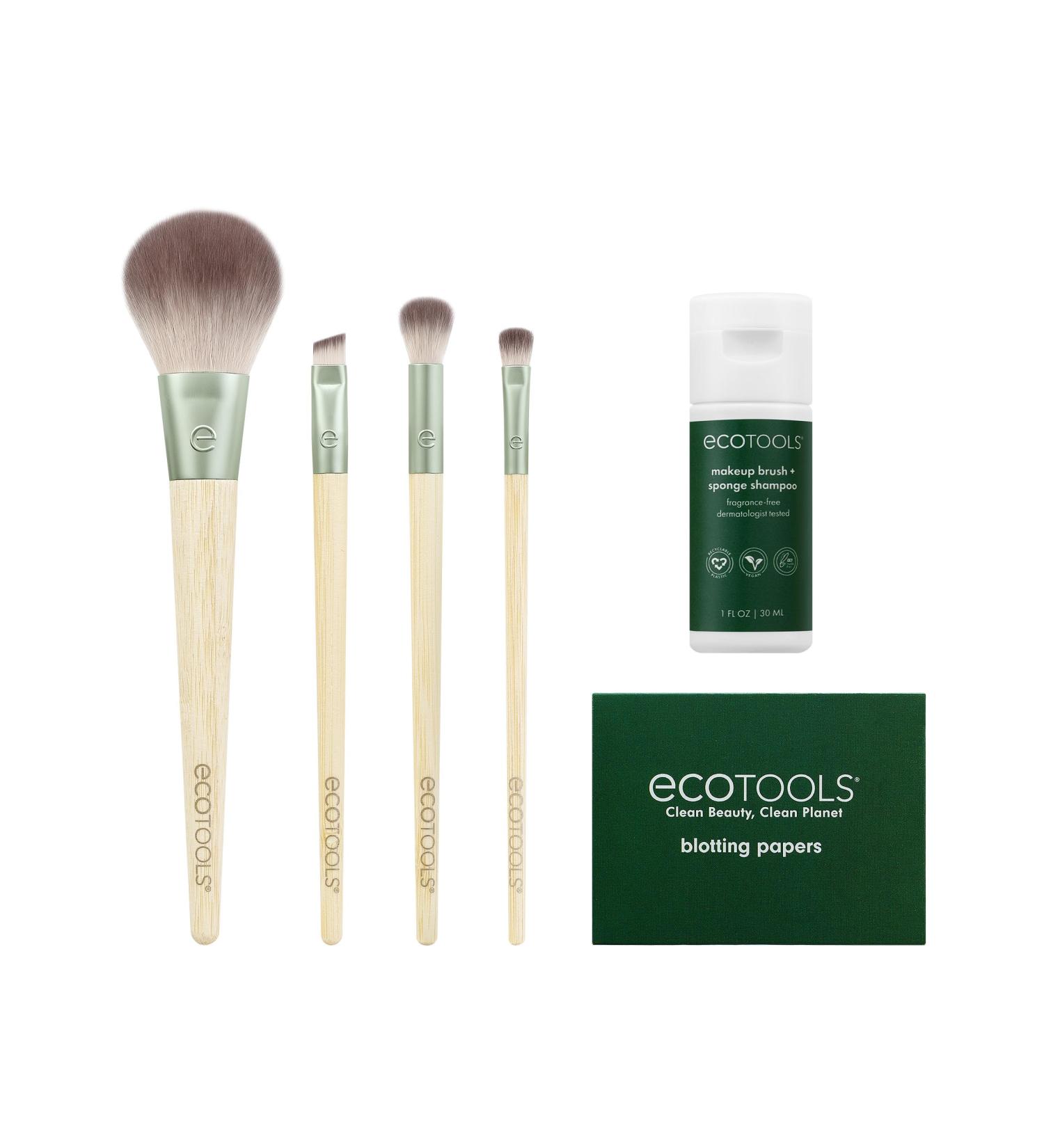EcoTools Merry Must-Haves Kit | Eco-Friendly 6-Piece Makeup Brush Set with Shampoo & Cleanser - International Shipping - Buy Online on GoSupps.com