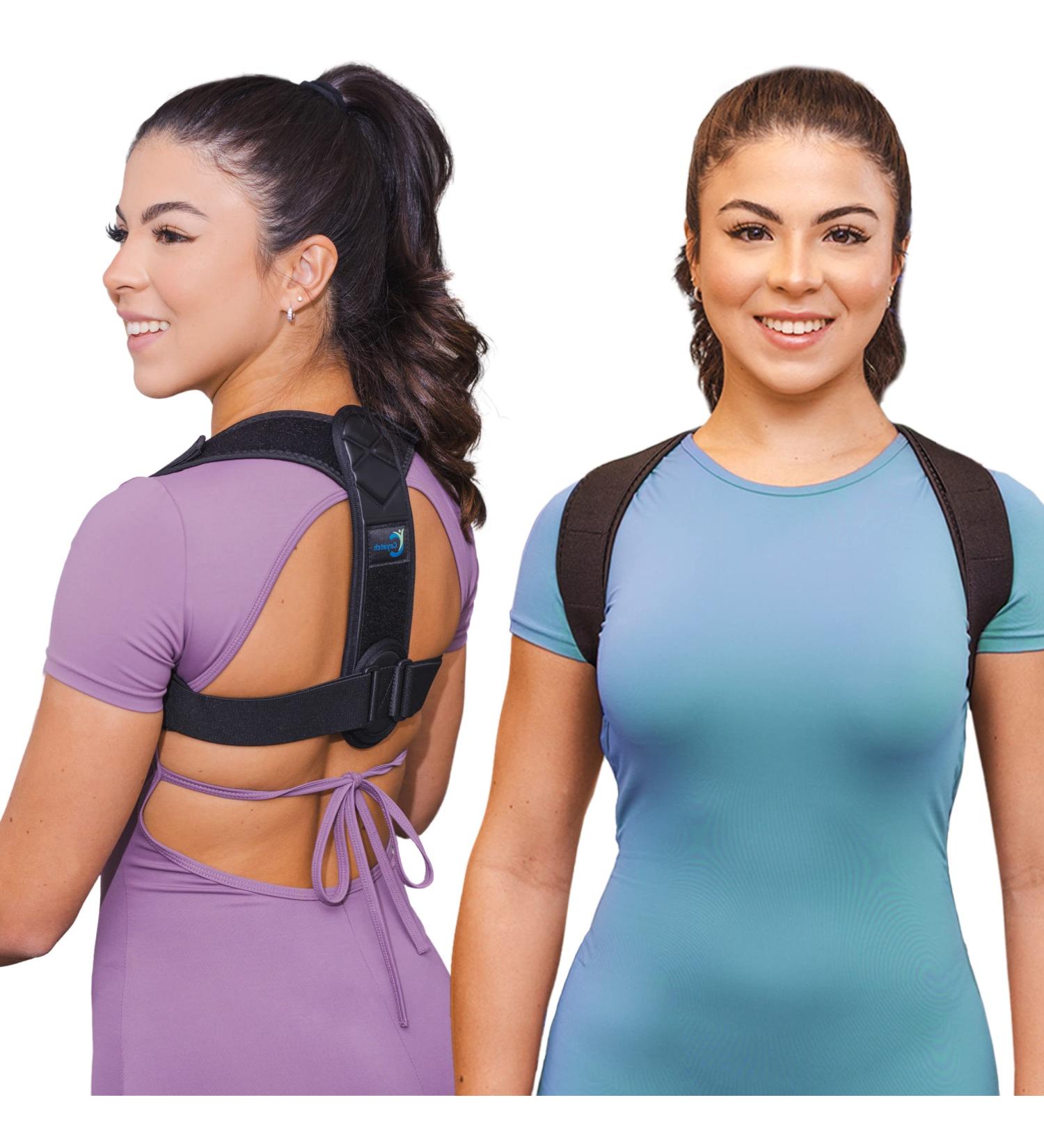 Cayatch Scoliosis Back Brace Posture Corrector - Adjustable Shoulder & Back Support for Women & Men - HSA/FSA/HRA Eligible - Black - Buy Online on GoSupps.com
