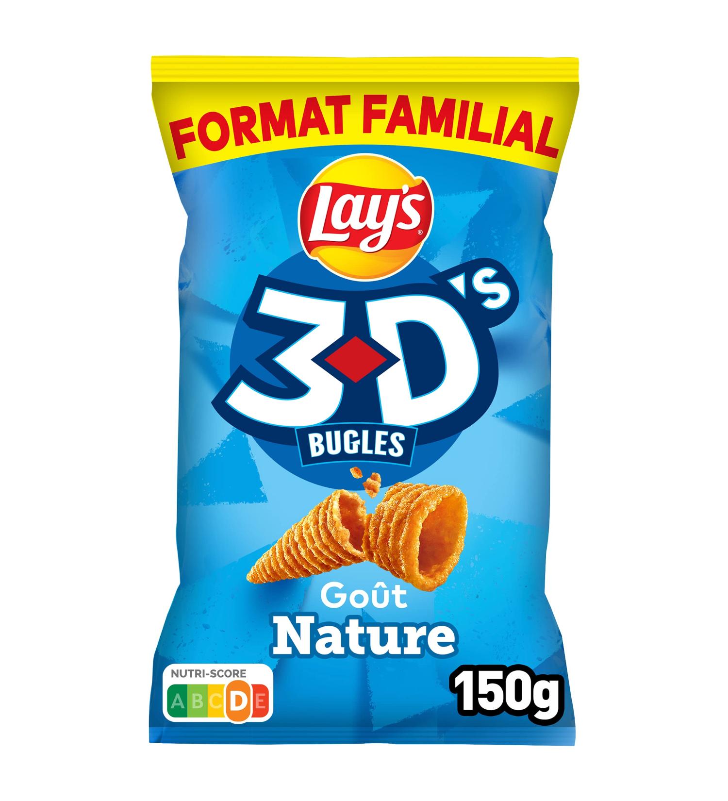 Lay's 3D'S Bugles Natural Flavor Family Size 150 g - Buy Online on GoSupps.com