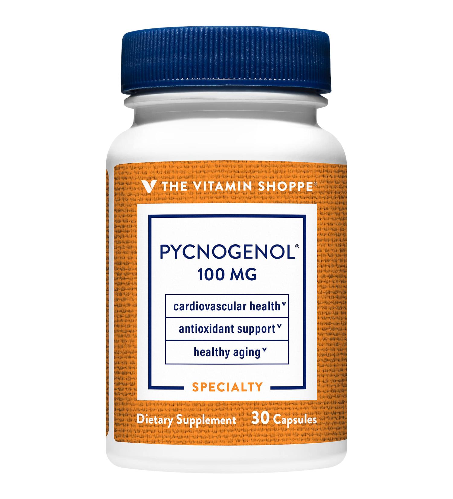 Pycnogenol 100mg - French Maritime Pine Bark Extract for Cardiovascular, Skin, and Cellular Health | 30 Capsules - Buy Online on GoSupps.com