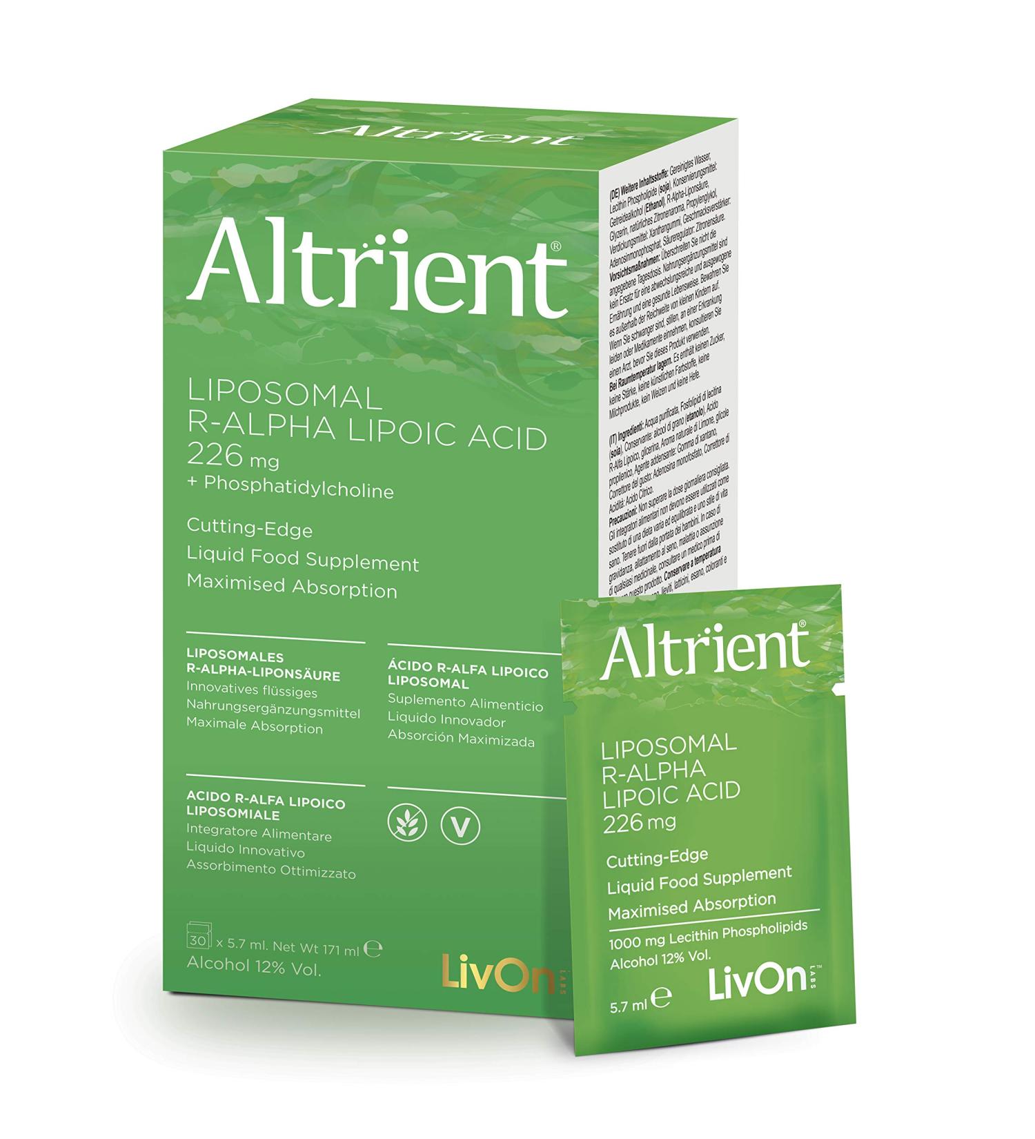 Altrient R-ALA | Liposomal Reduced Alpha Lipoic Acid by LivOn Labs | High-Quality Antioxidant - Shop Internationally - Buy Online on GoSupps.com