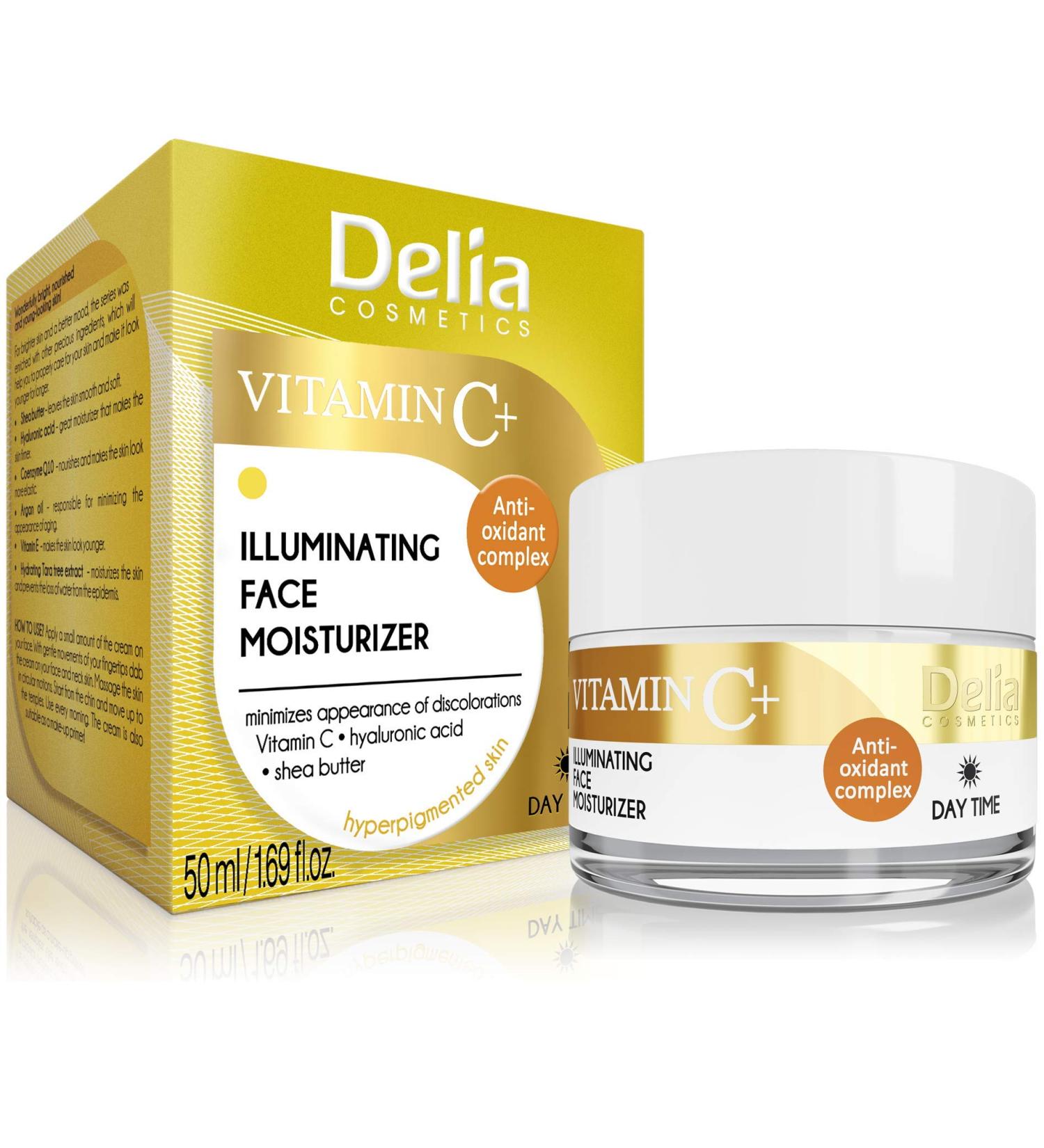 Delia Cosmetics - Face Cream - Vitamin C & Coenzyme Q10 - for Discolorant and Pigmentation - Moisturising - Antioxidant - Brightening - 50ml