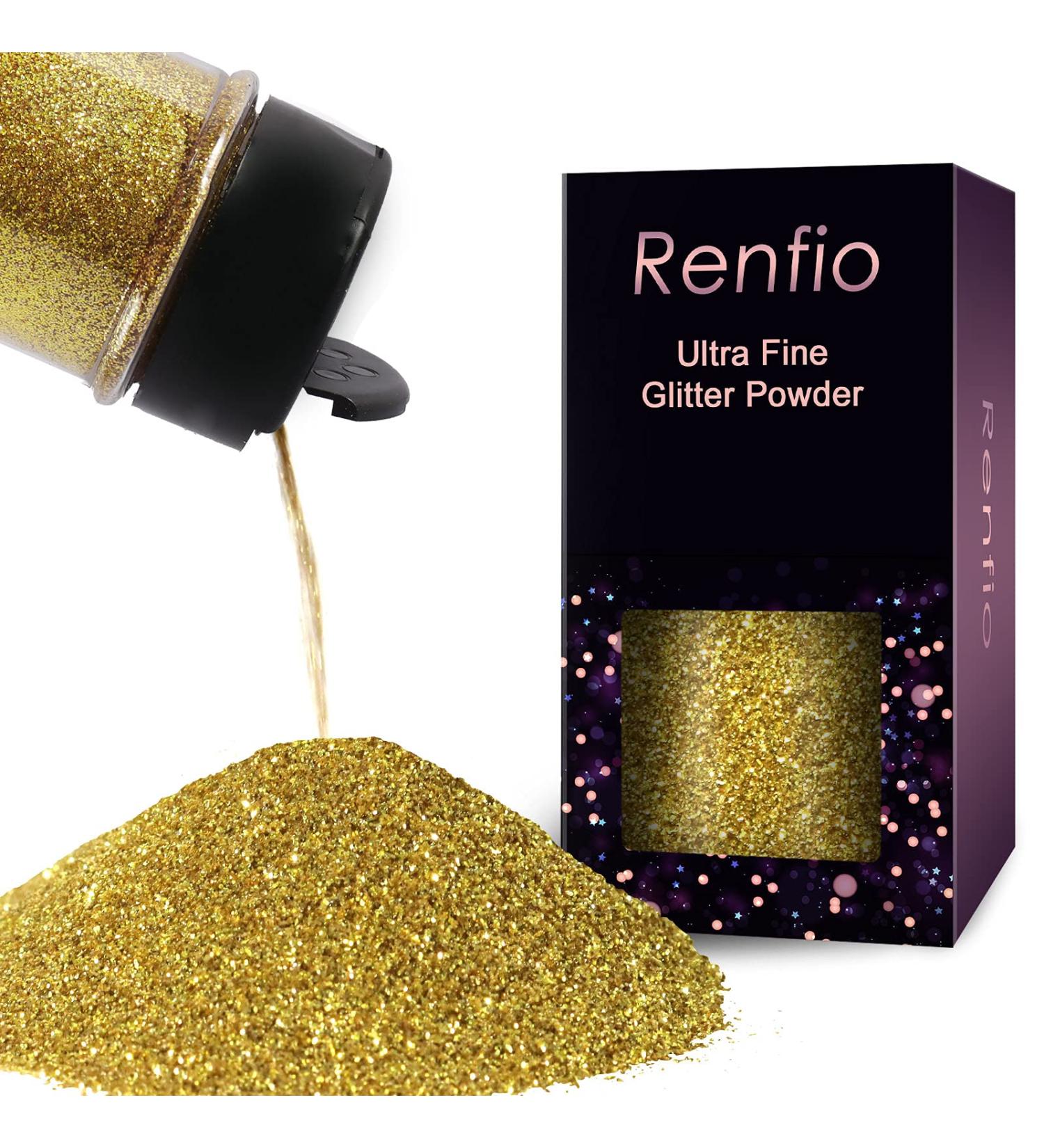 Renfio Metallic Gold Glitter Powder 80ml - Perfect for Resin Art Nail Art & DIY Decorations - Buy Online on GoSupps.com