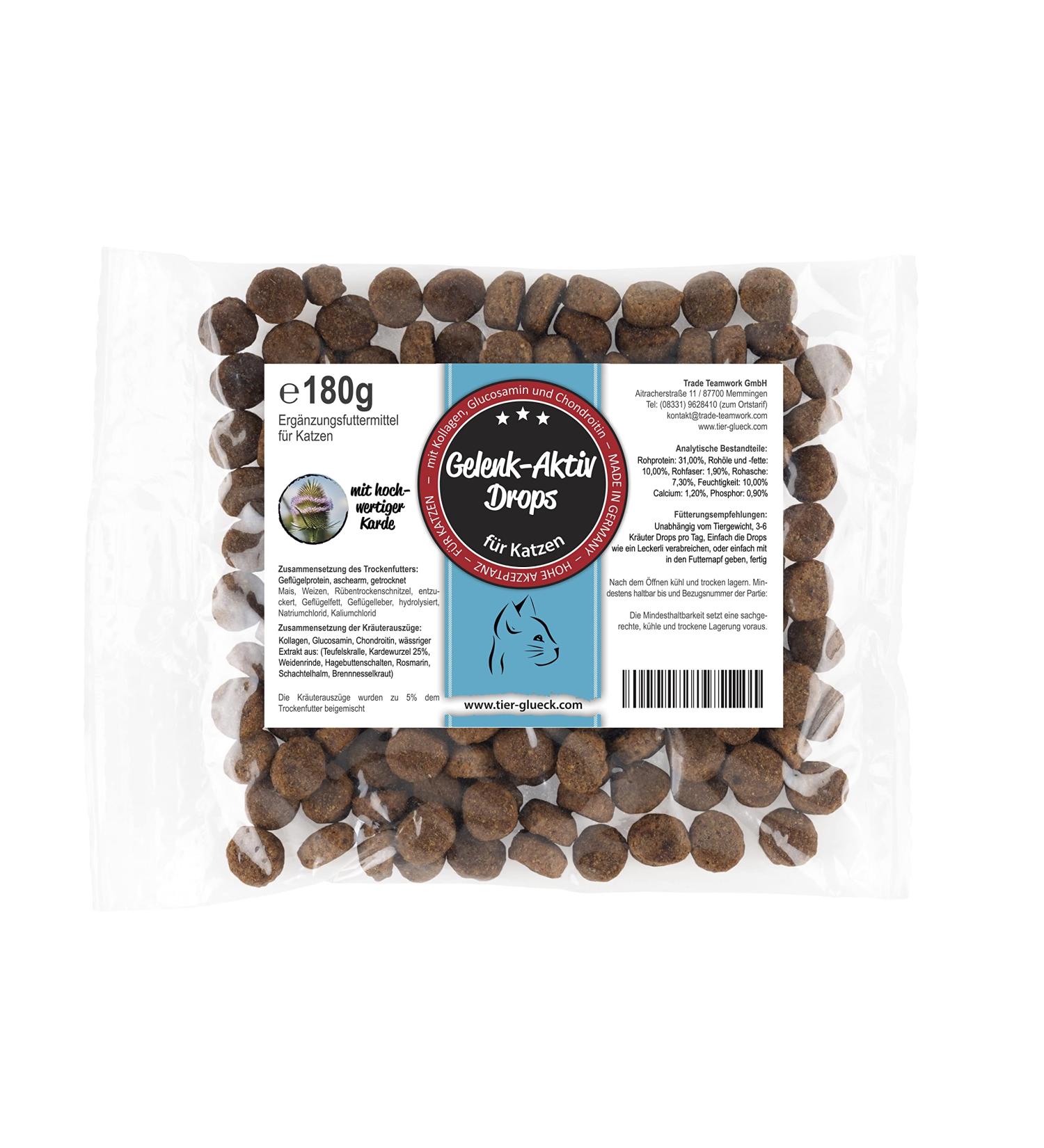 Buy Trade Teamwork Jenkerli Drops for Cats - Herbal Treats with Collagen Glucosamine & Chondroitin - 180g - International Shipping Available - Buy Online on GoSupps.com