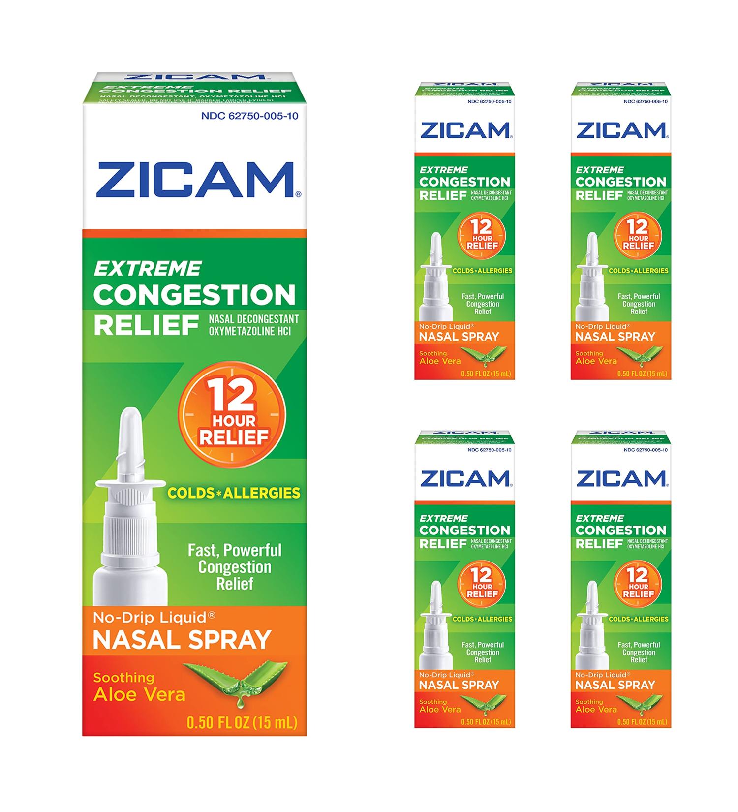Zicam Extreme Congestion Relief Liquid Nasal Spray - 0.5 oz (Pack of 5) - Buy Online on GoSupps.com
