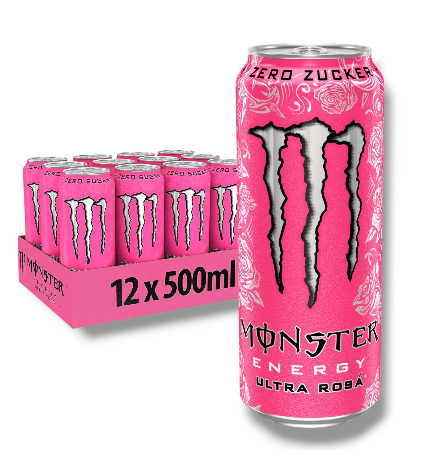Monster Energy Ultra Caffeinated Energy Drink with Refreshing Grapefruit Flavor - Sugar Free and Calorie Free - Pink, 12 Count