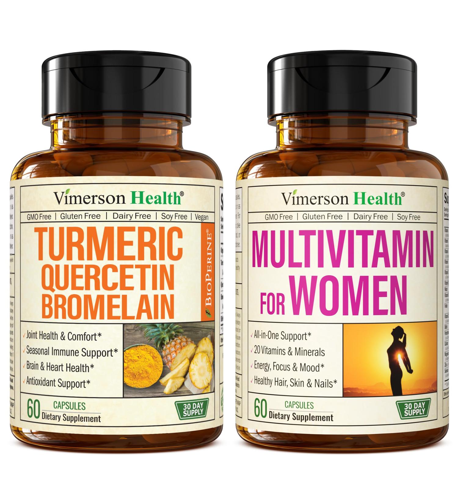 Quercetin with Bromelain & Turmeric Curcumin & Complete Multivitamin for Women - Buy Online on GoSupps.com