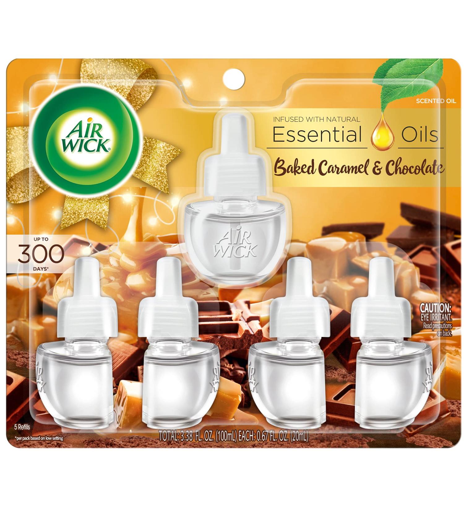 Air Wick Plug in Scented Oil 5 Refills Baked Caramel & Chocolate - Essential Oils Air Freshener 5 Count - Buy Online on GoSupps.com