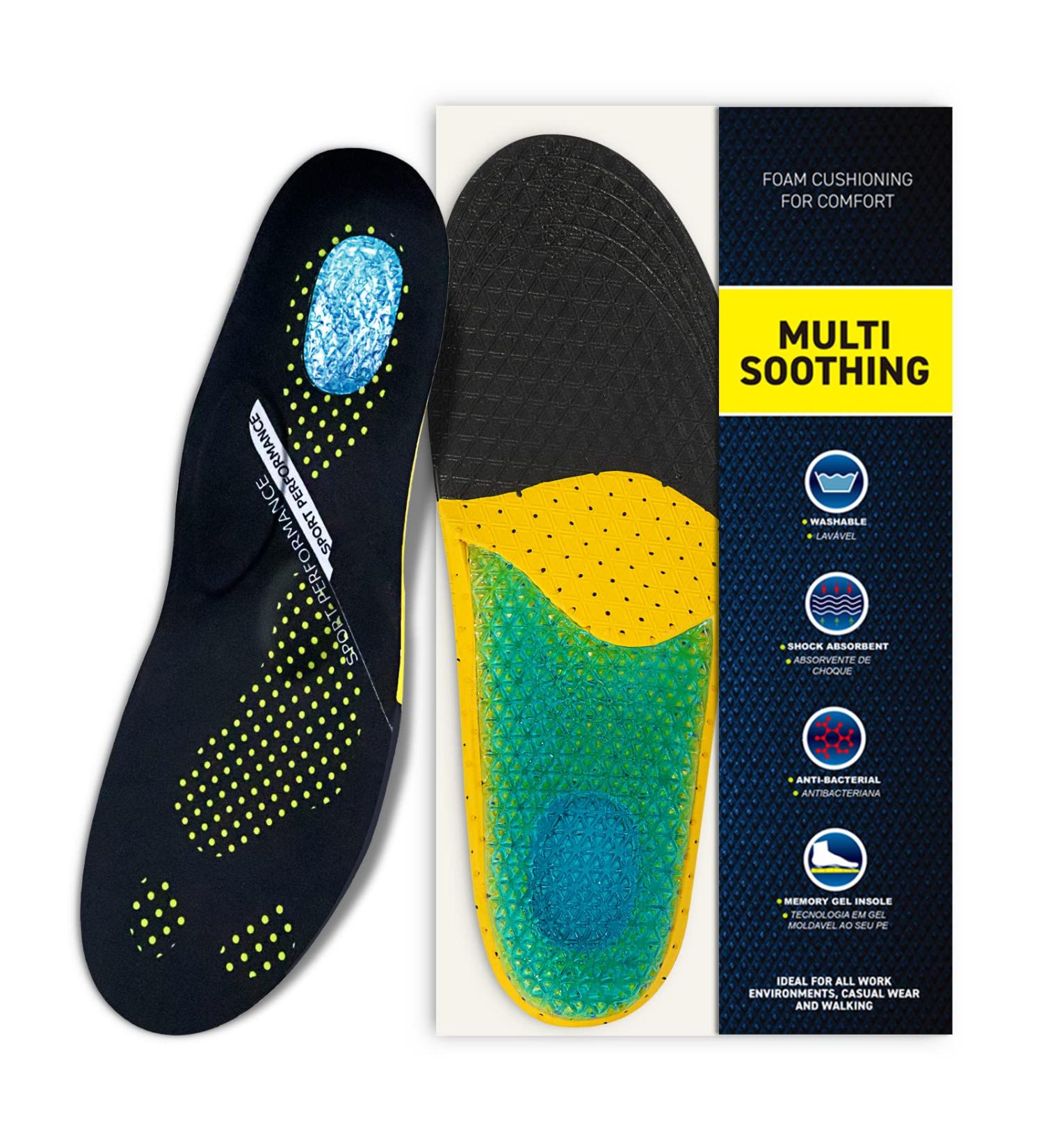 Arxus Gel Insoles for Plantar Fasciitis and Arch Support - Orthotic Relief for Flat Foot, Heel Pain - Shock Absorption Comfort Inserts for Sneakers and Running Shoes (Blue) - Buy Online on GoSupps.com