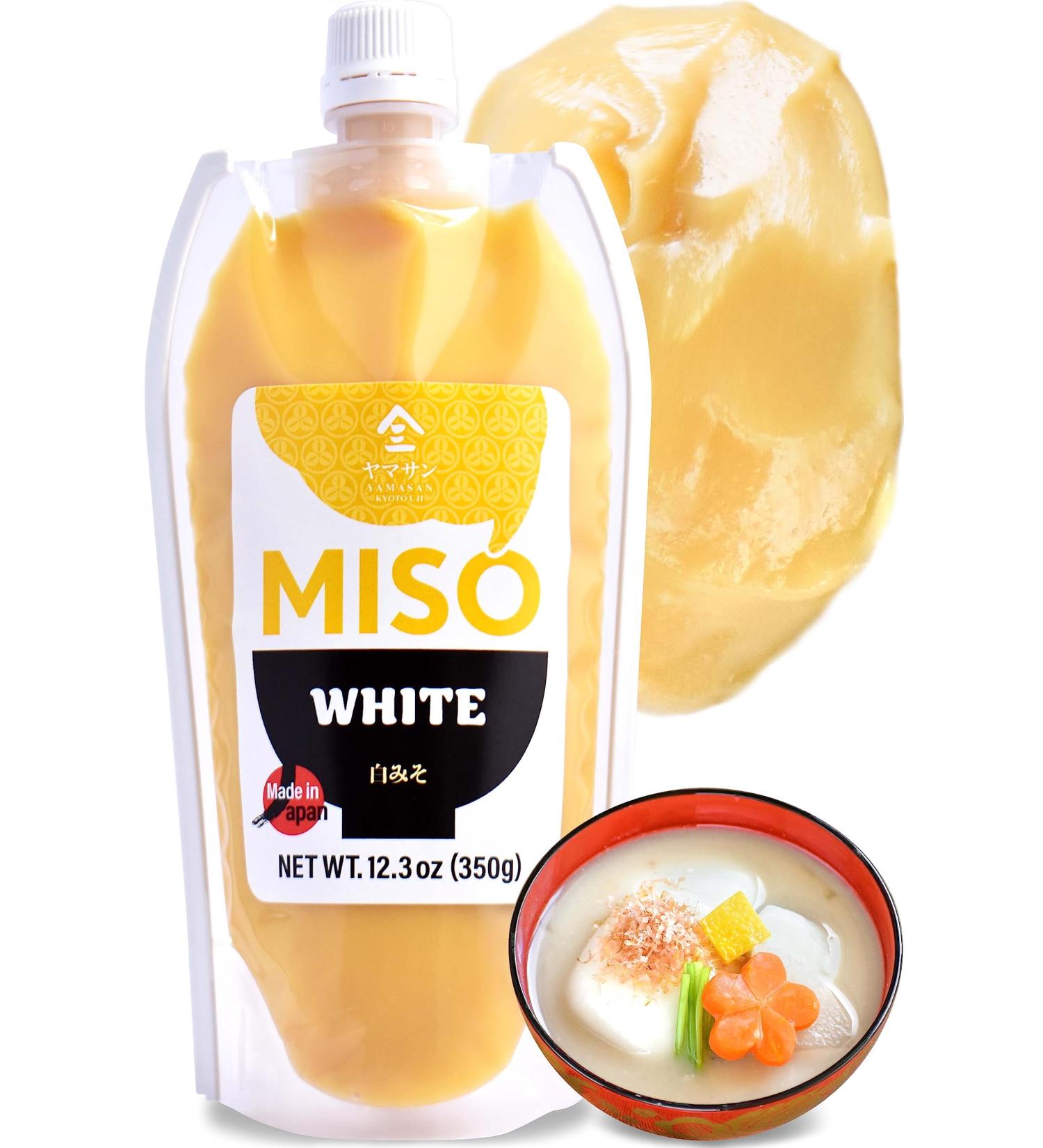 YAMASAN KYOTO UJI White Miso Paste with Malted Rice Japanese Traditional Fermented Food Easy Squeezable Tube (350g) - Buy Online on GoSupps.com