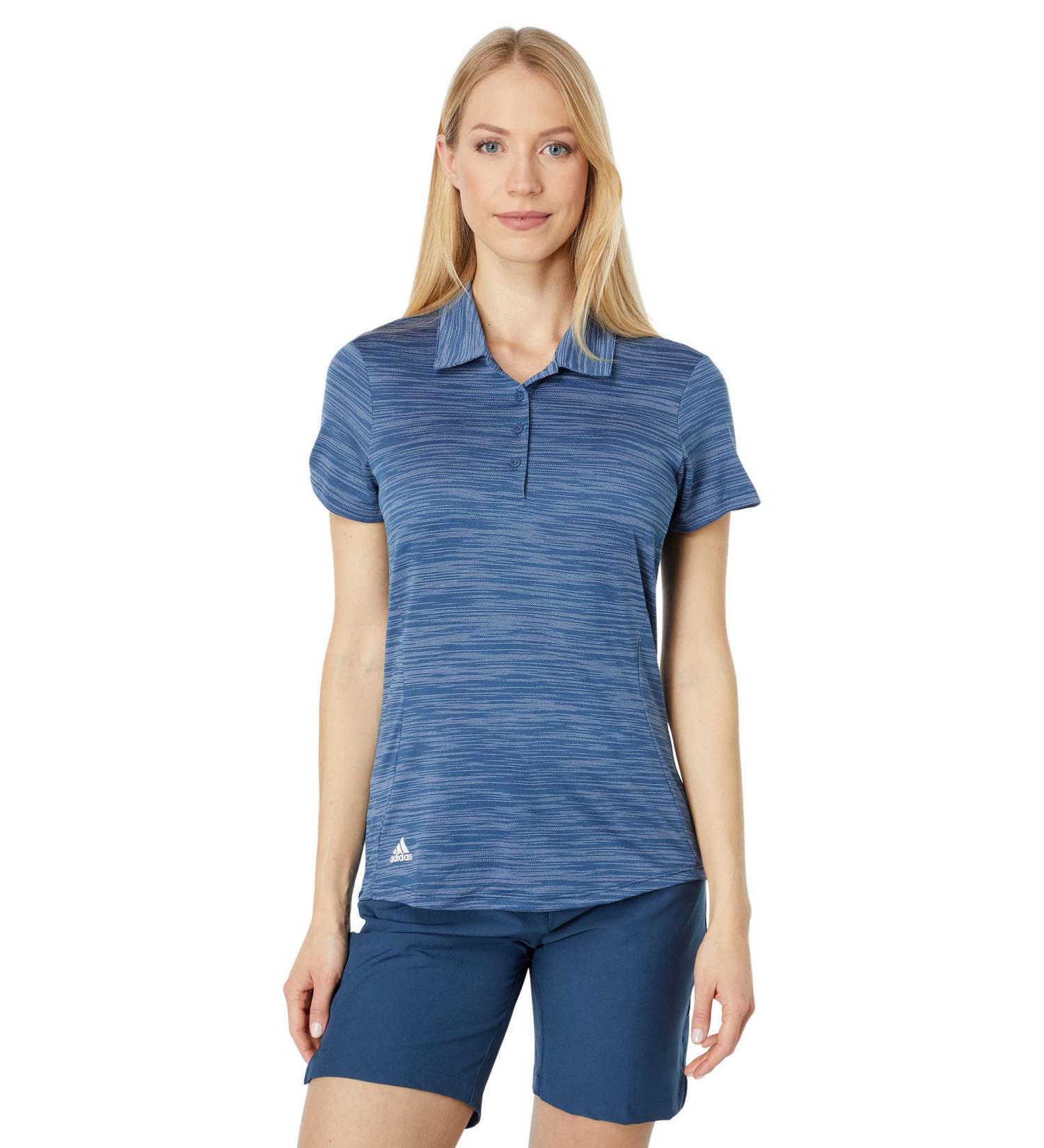 adidas Women's Space-Dyed Polo Shirt Crew Navy/White Medium