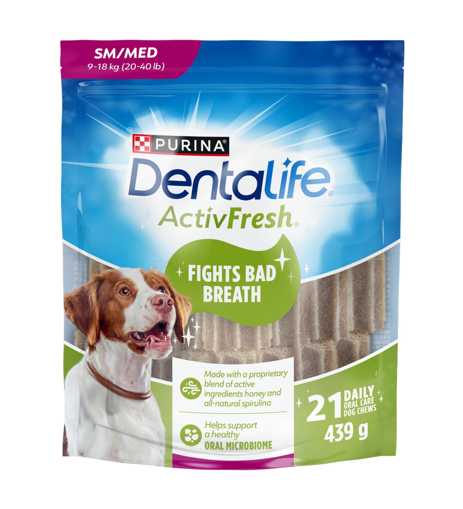 DentaLife ActivFresh Dog Treats for Small/Medium Breed Dogs - 439 g Pouch (1 Pack) 439 g (Pack of 1) - Buy Online on GoSupps.com