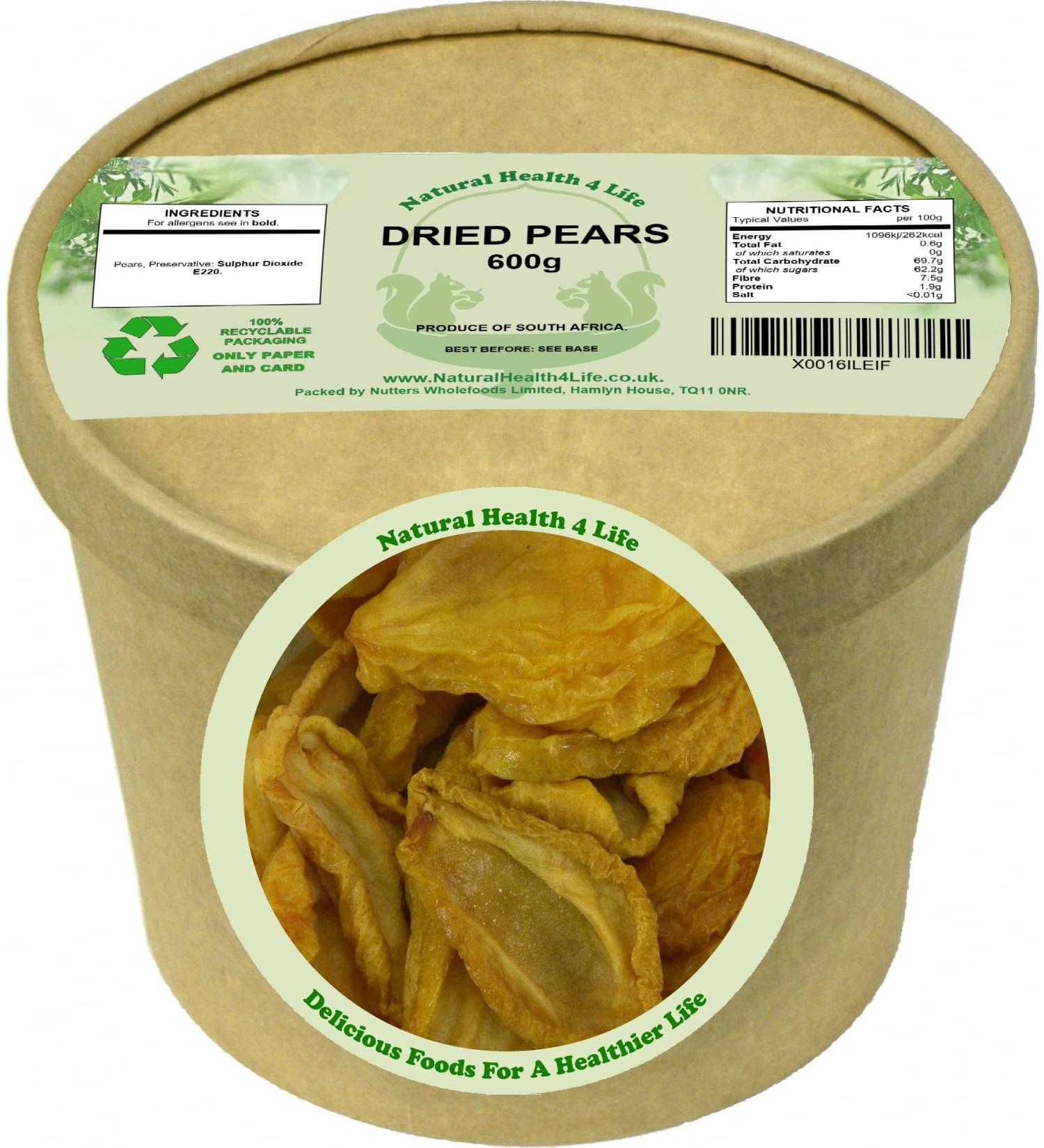 Natural Health 4 Life Dried Pears 600g in a tub - Buy Online on GoSupps.com