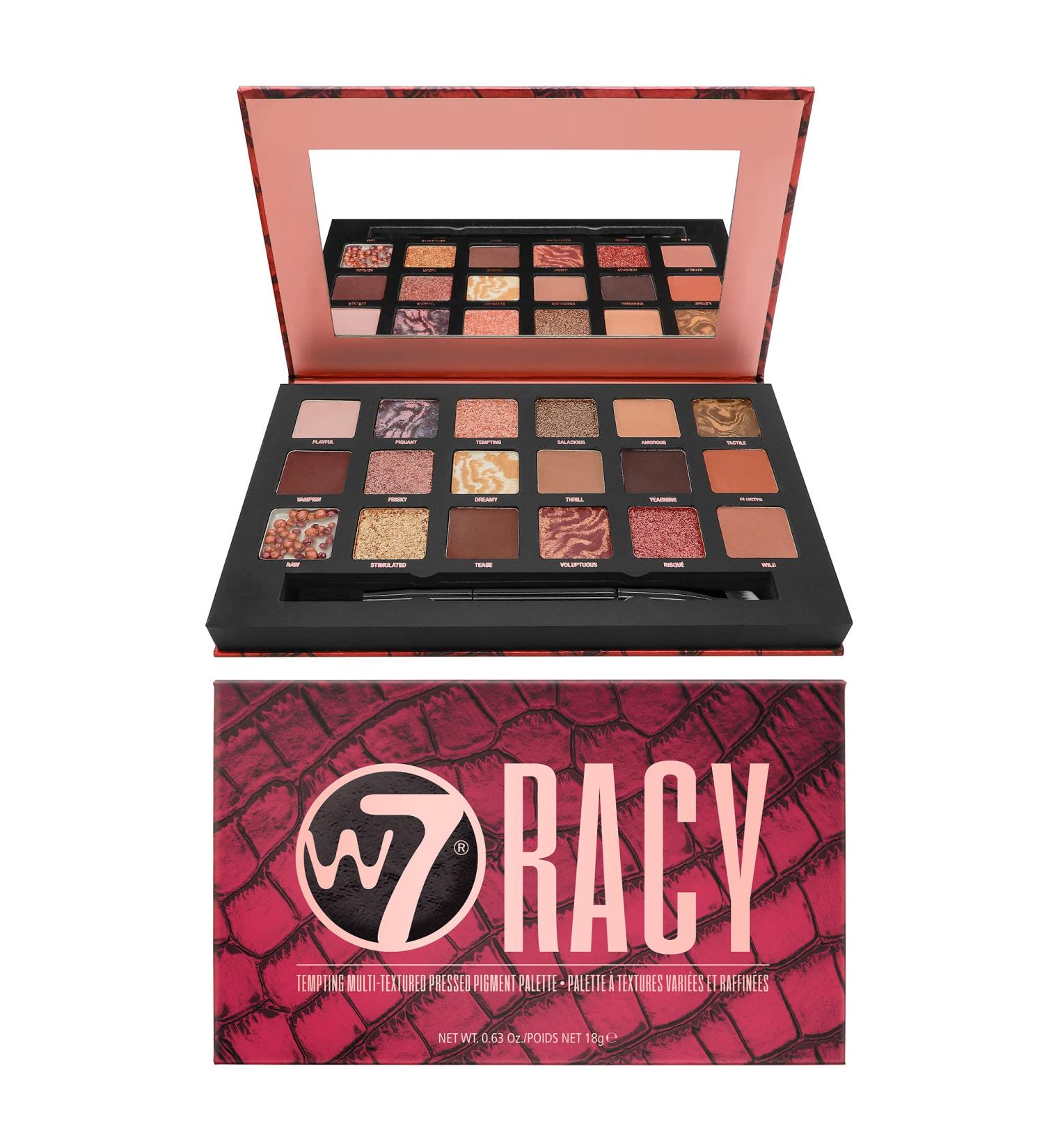 W7 Tempting Multi-Textured Pressed Pigment Eyeshadow Palette - Racy | Shop Internationally for Vibrant Colors & Long-Lasting Wear - Buy Online on GoSupps.com