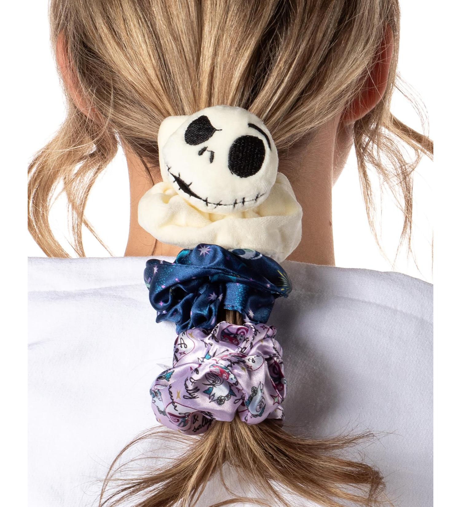Disney The Nightmare Before Christmas Scrunchie Set Hair Ties Hair Accessories For All Hair Types 3 Piece Set | Pain-Free Removal For Braids Ponytails - Buy Online on GoSupps.com