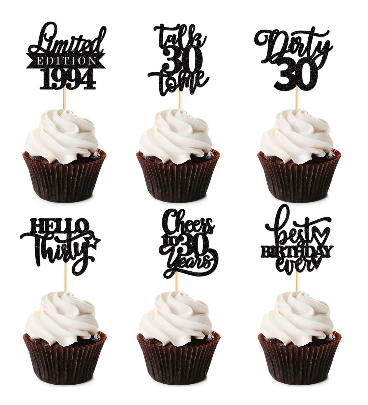Ercadio 24 Pack Limited Edition 1994 Cupcake Toppers Talk 30 to Me Cupcake Picks Happy 30th Cheer to 30 Cupcake Toppers for 30th Birthday Wedding Anniversary Party Cake Decor Supplies - Buy Online on GoSupps.com